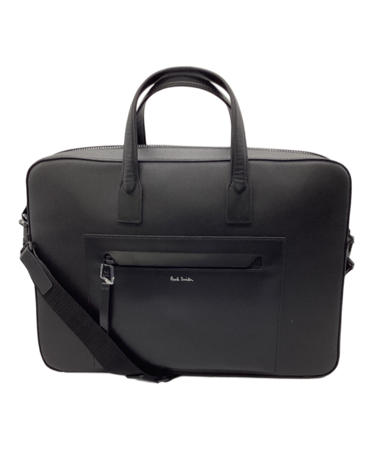Paul Smith ビジネスバッグ 黒 中古・古着通販】PAUL SMITH (ポールスミス) レザービジネスバッグ