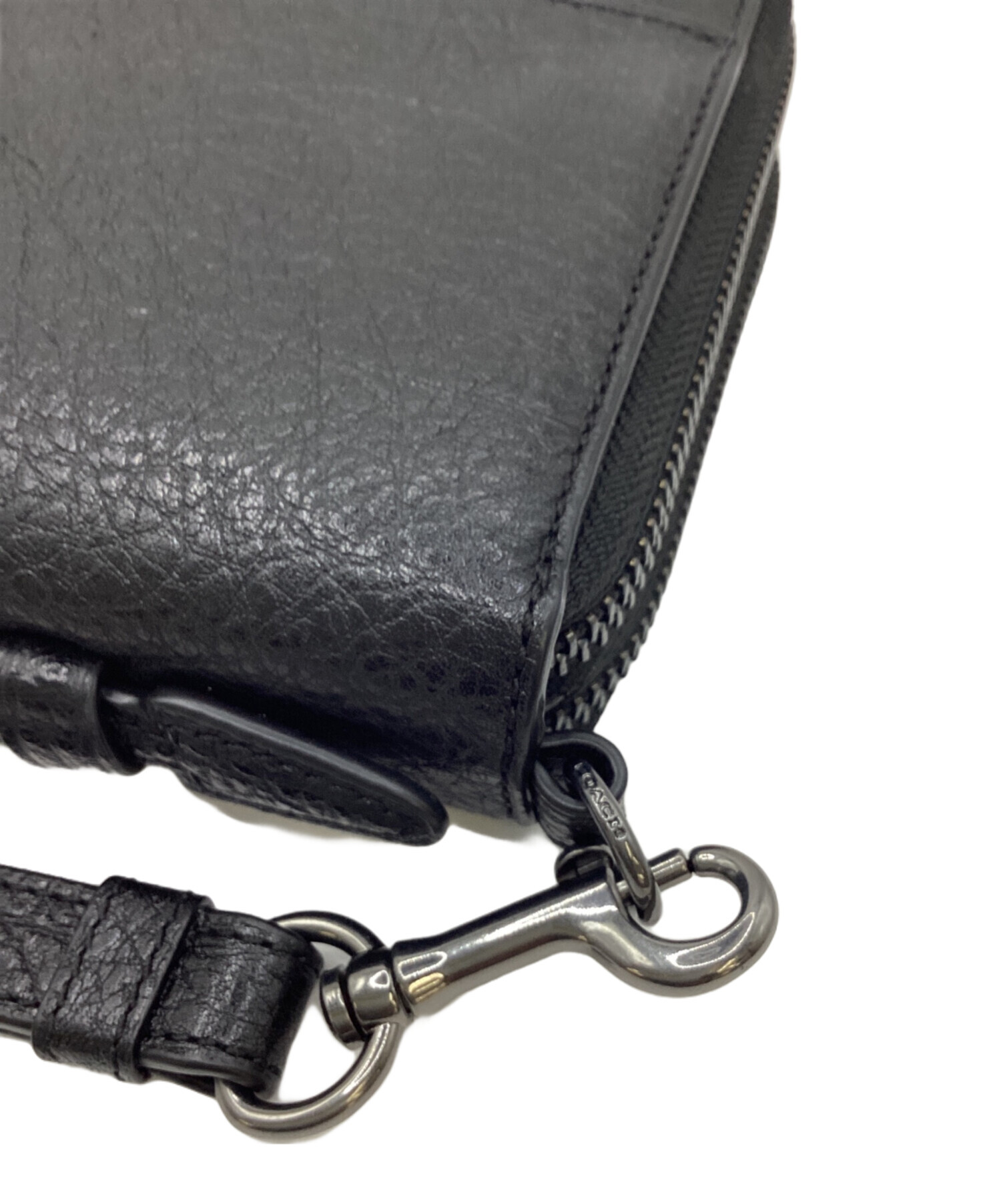 中古・古着通販】COACH (コーチ) ダブルジップオーガナイザー ブラック