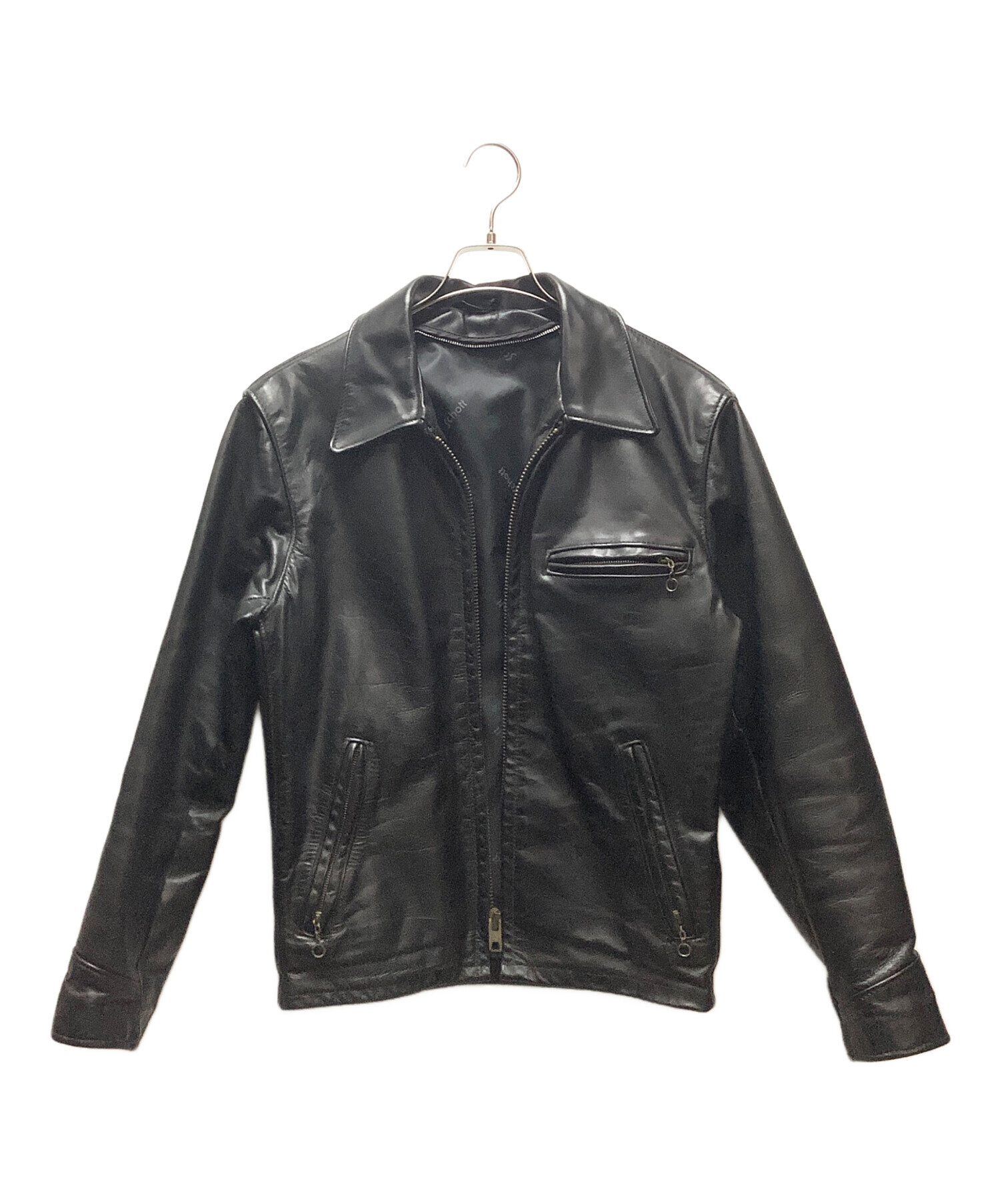 Schott 黒 レザー ジャケット Mサイズ 中古・古着通販】Schott (ショット) レザージャケット ブラック サイズ