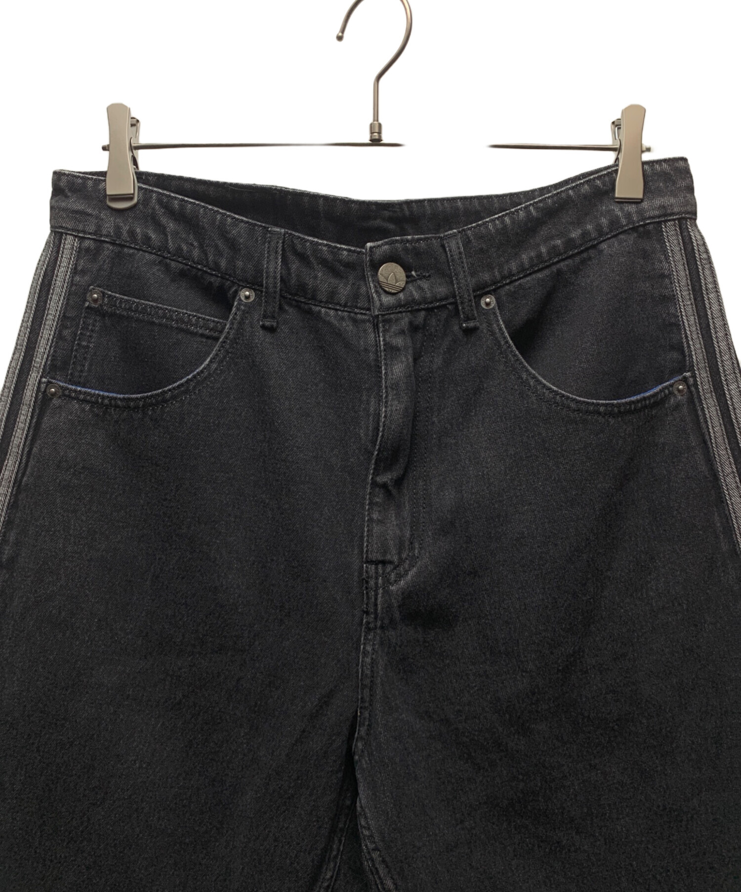 中古・古着通販】adidas (アディダス) デニムハーフパンツ ブラック 