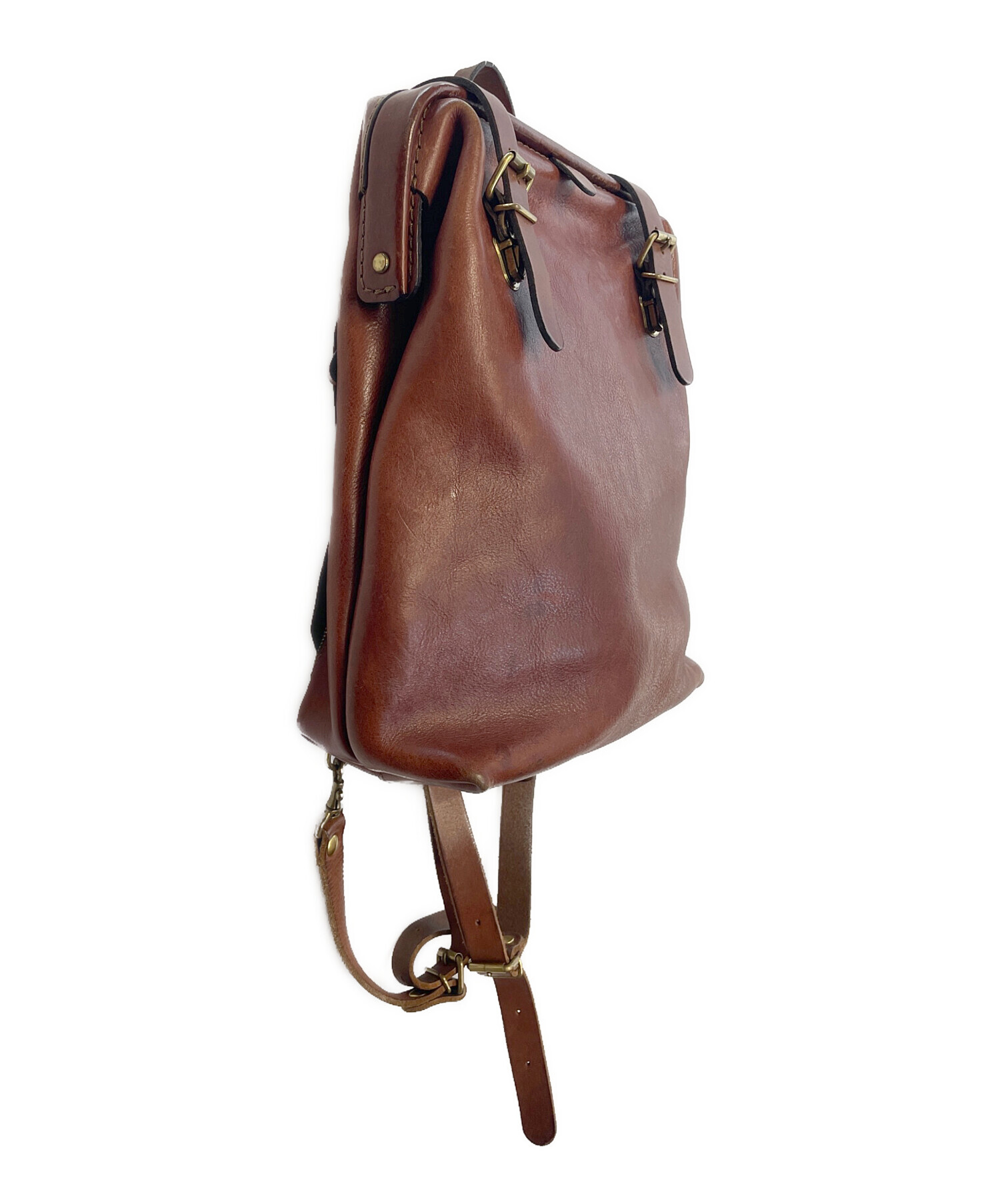 HERZ レザーリュック ブラウン 中古・古着通販】Herz (ヘルツ) レザーリュック ブラウン｜ブランド