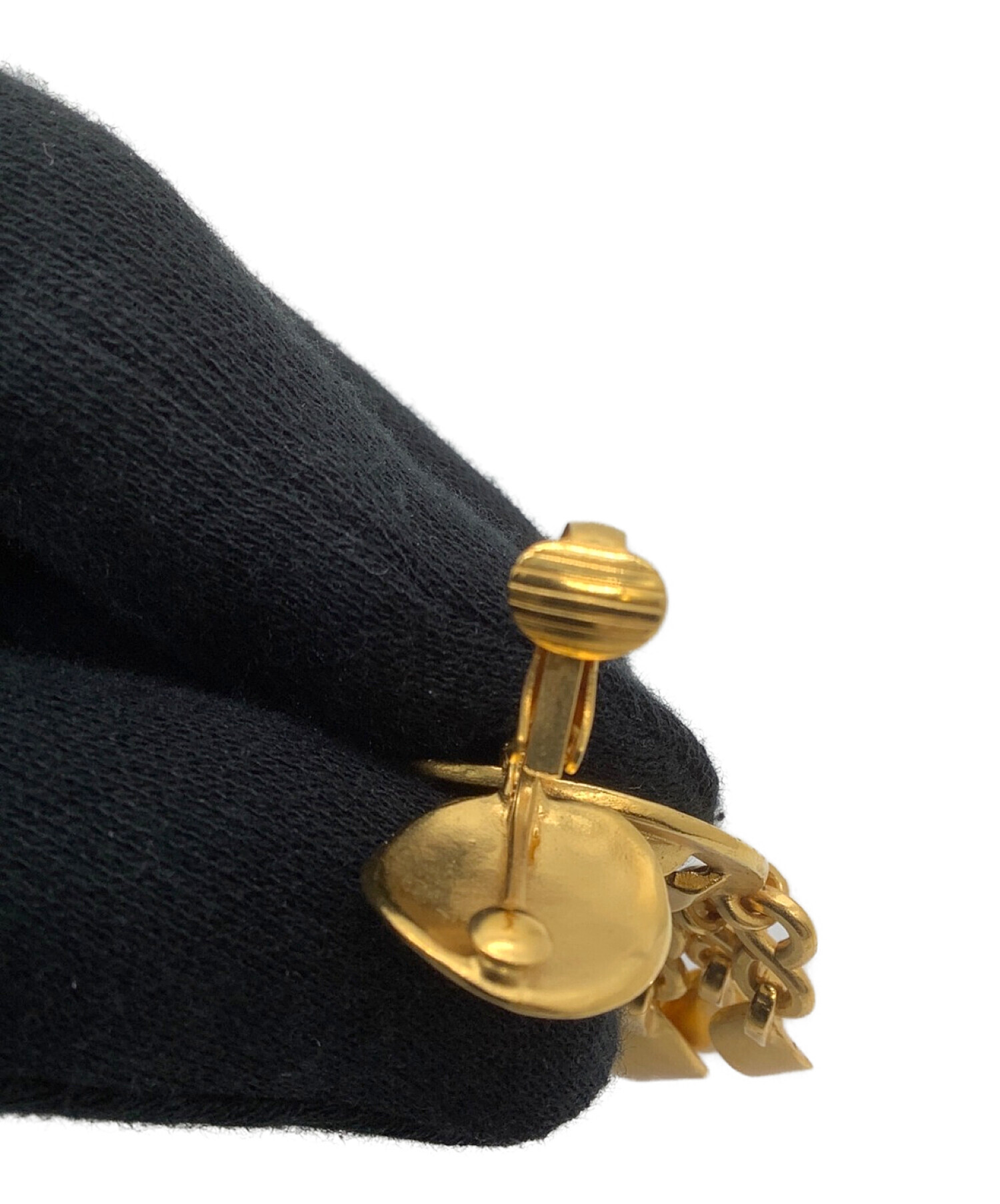 中古・古着通販】CHANEL (シャネル) フリンジイヤリング ゴールド色 