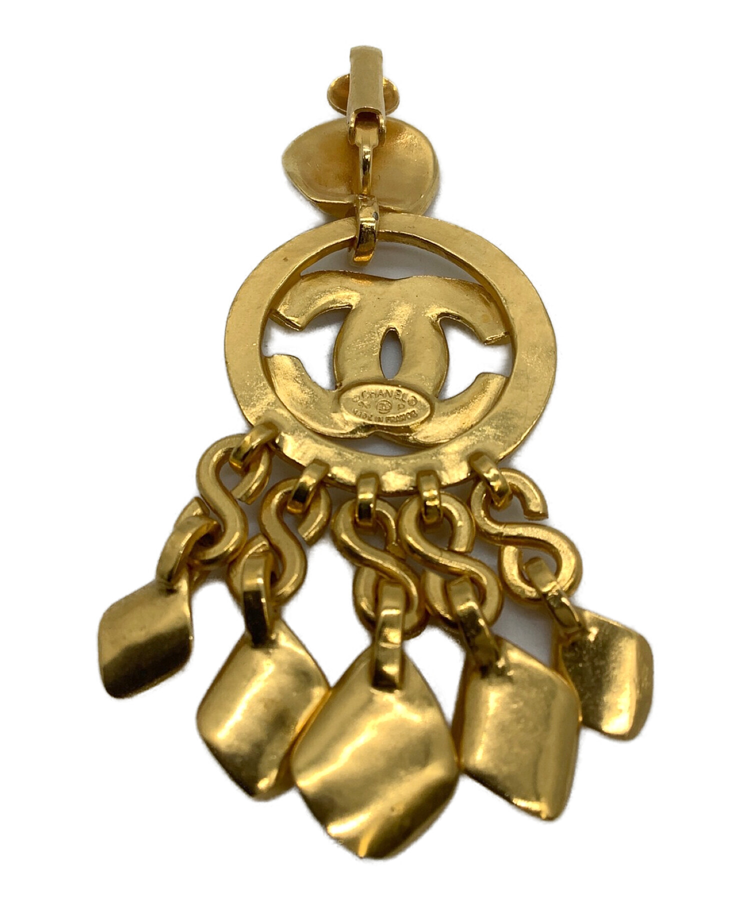 中古・古着通販】CHANEL (シャネル) フリンジイヤリング ゴールド色