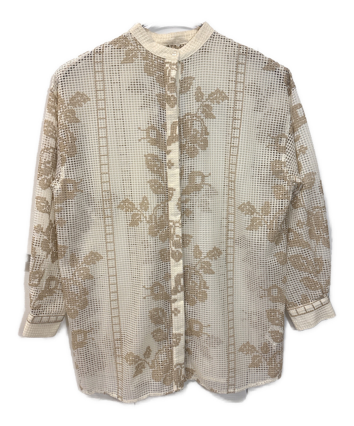 中古・古着通販】AMERI (アメリ) シースルーブラウス ベージュ サイズ 