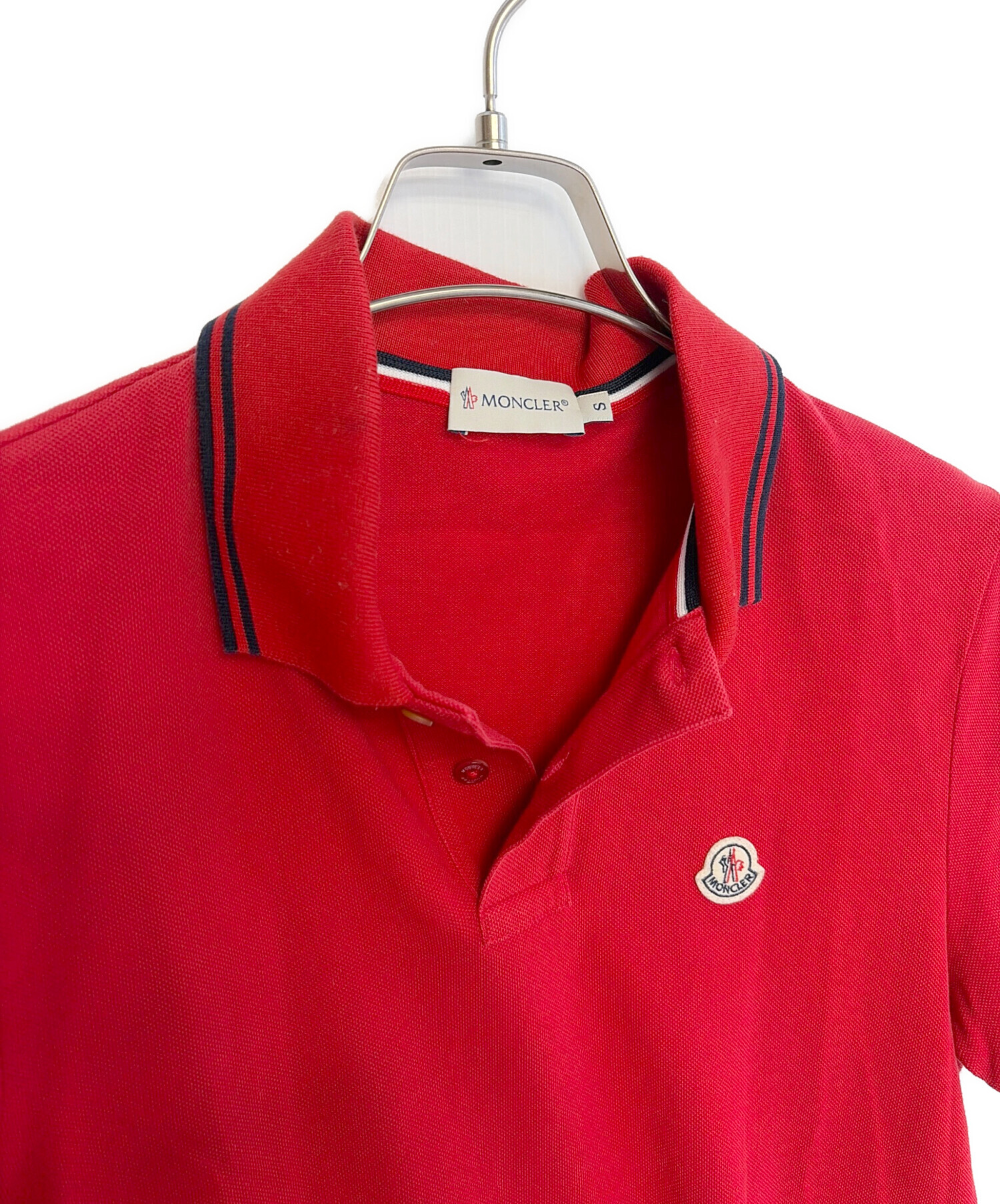MONCLER 極美品！レッド ポロシャツ Mサイズ 中古・古着通販】MONCLER (モンクレール) ポロシャツ レッド サイズ:S