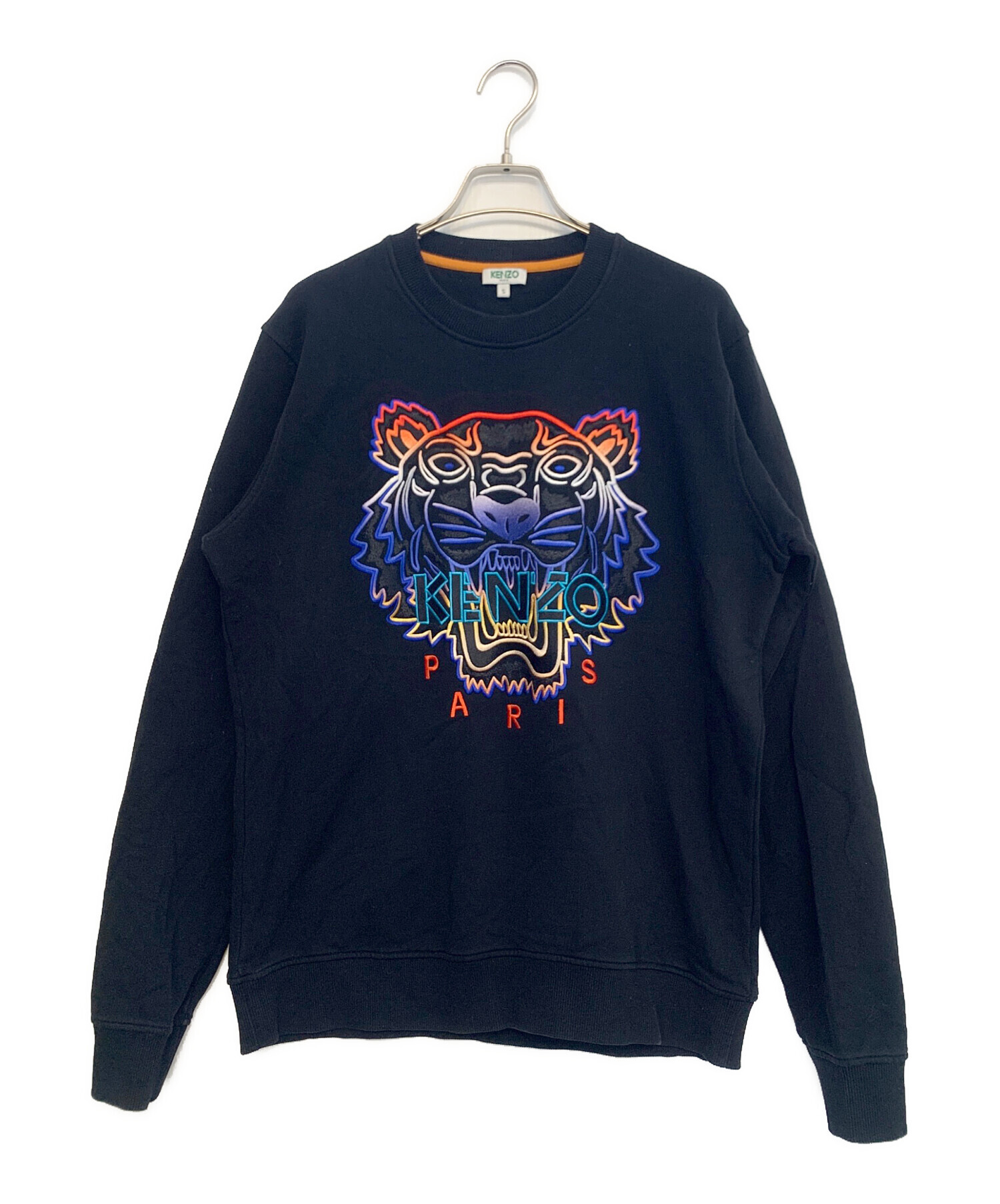 中古・古着通販】KENZO (ケンゾー) 刺繍スウェット ブラック サイズ:S 
