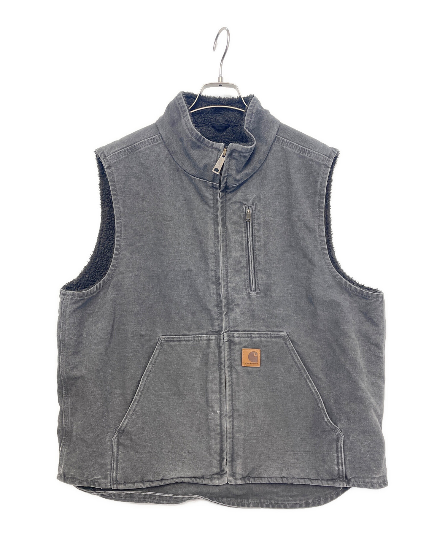 中古・古着通販】CarHartt (カーハート) 裏ボアデニムベスト ブラック