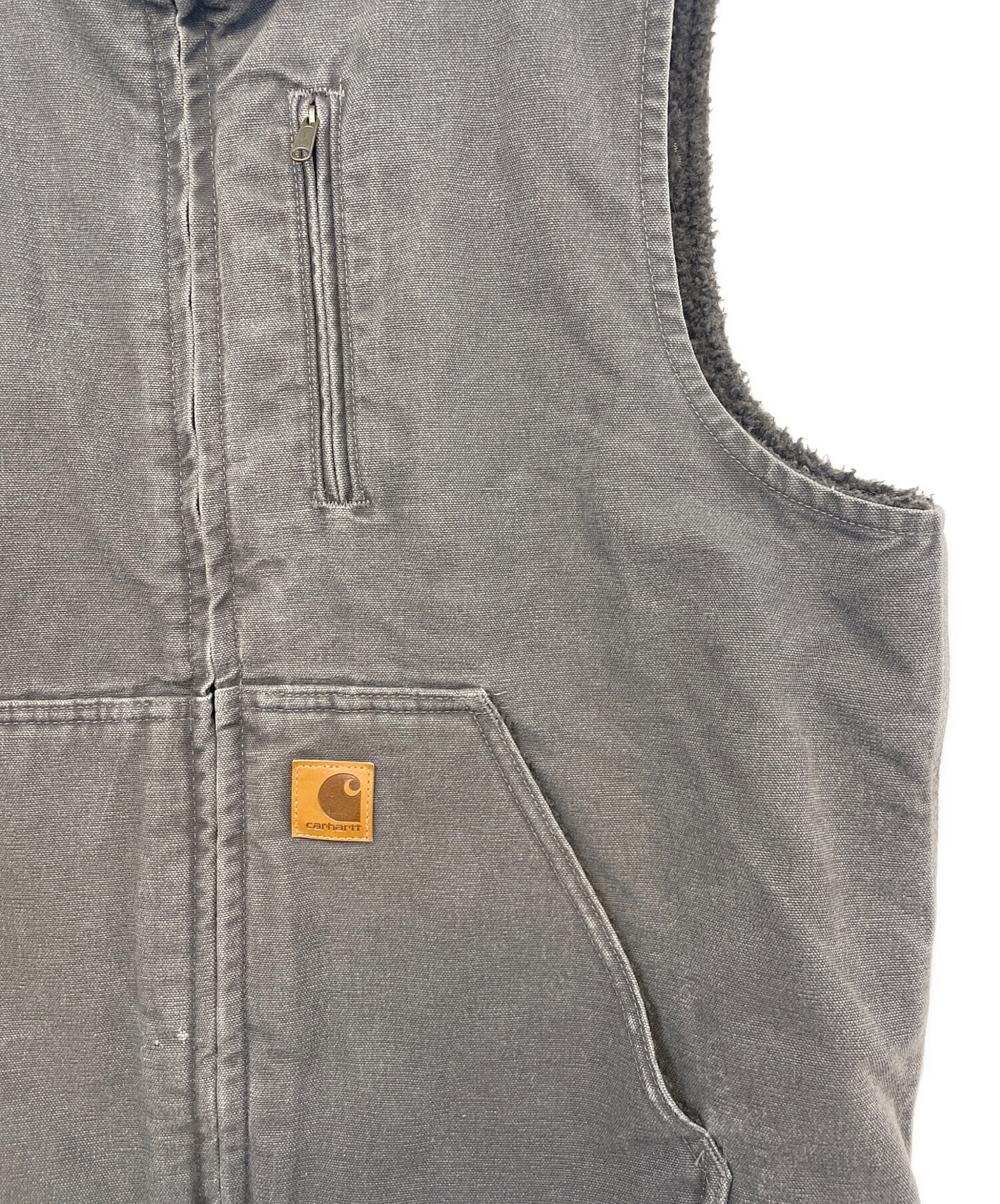 中古・古着通販】CarHartt (カーハート) 裏ボアデニムベスト ブラック