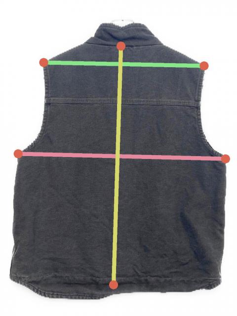 中古・古着通販】CarHartt (カーハート) 裏ボアデニムベスト ブラック