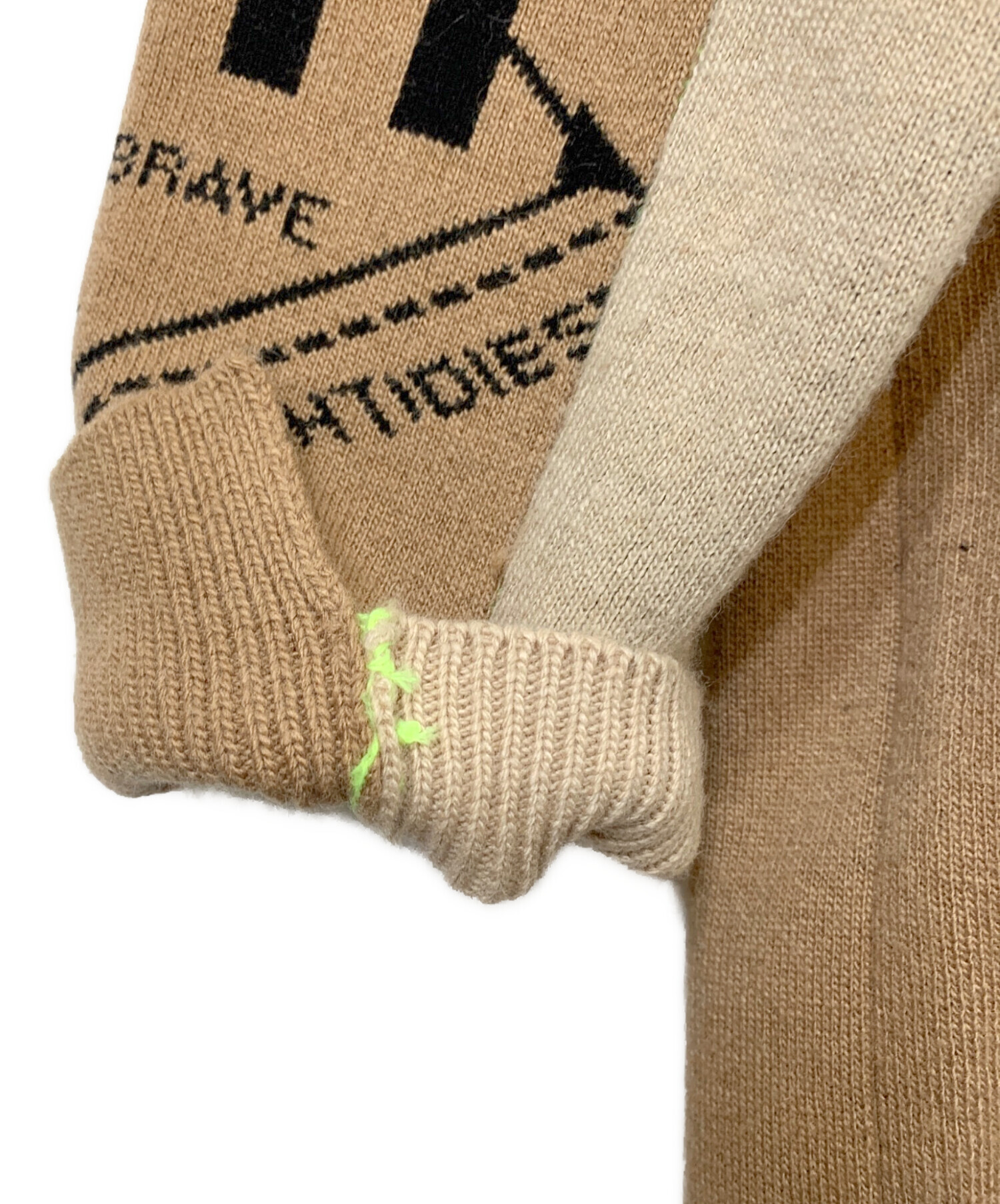 中古・古着通販】DIESEL (ディーゼル) 切替Vネックニット ベージュ