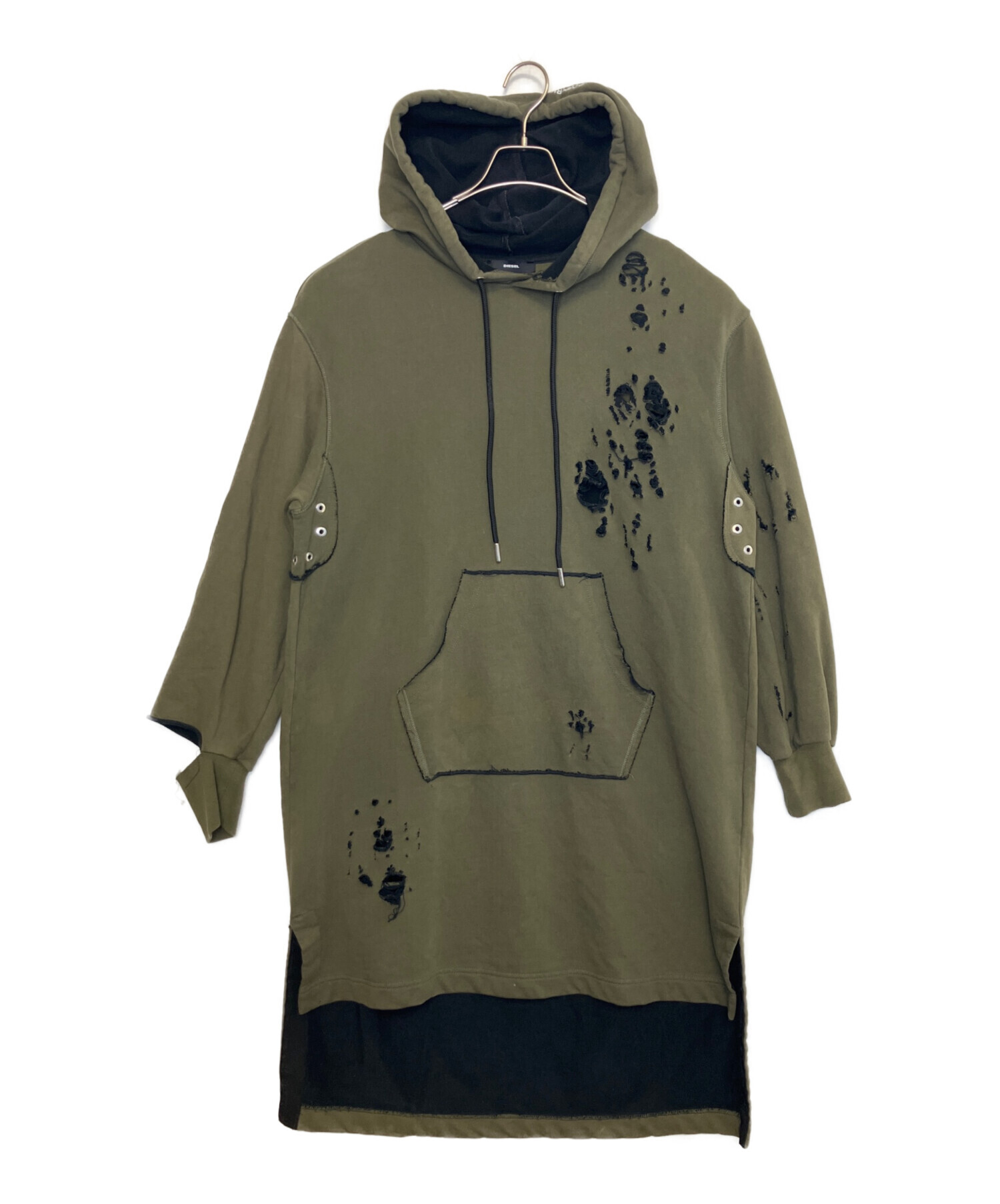 中古・古着通販】DIESEL (ディーゼル) ダメージロングパーカー