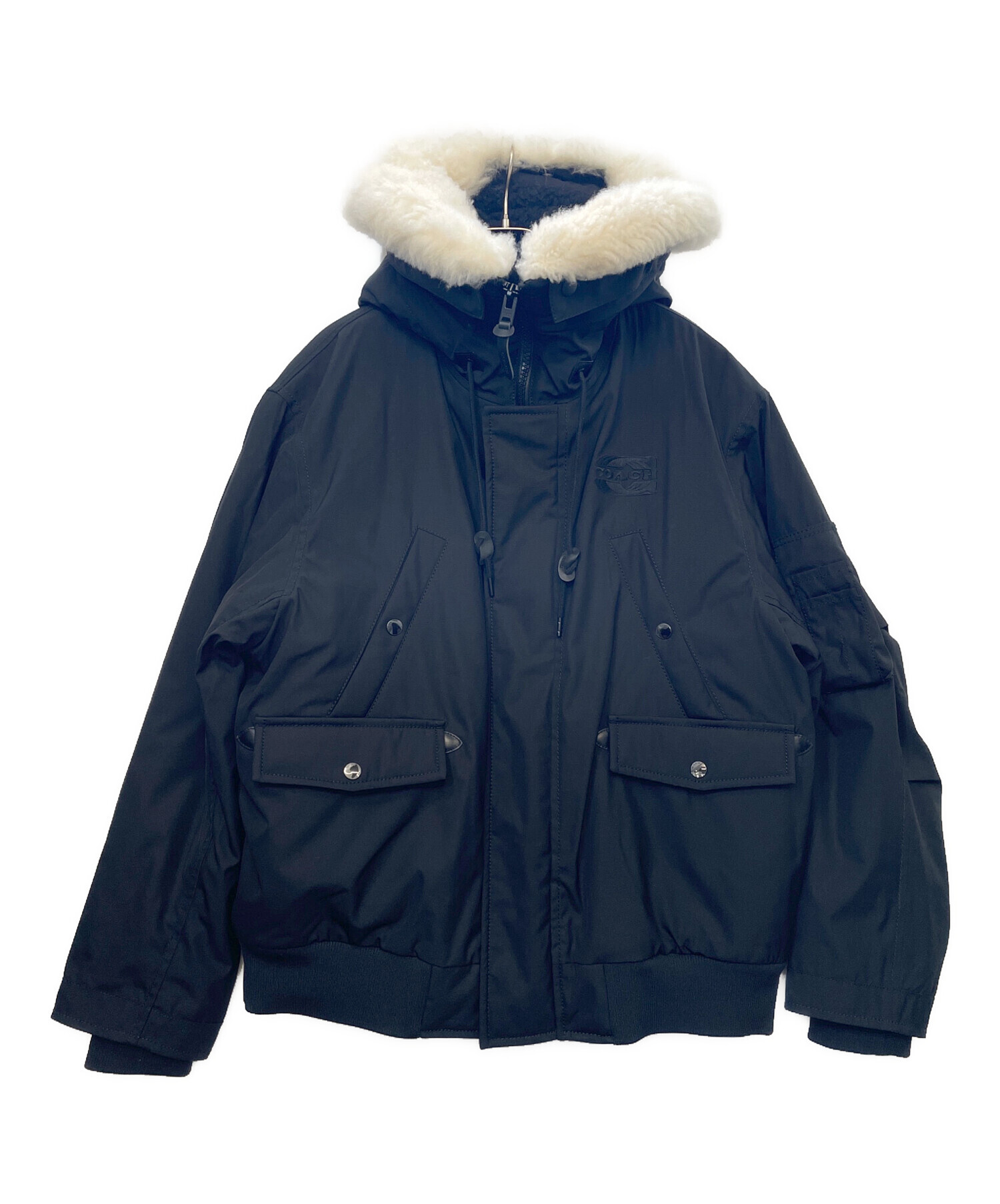 中古・古着通販】COACH (コーチ) 裏ボアショートパーカ ブラック