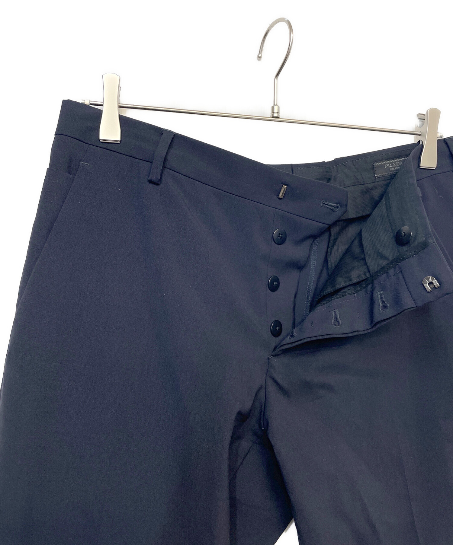 中古・古着通販】PRADA (プラダ) スラックス ブラック サイズ:46