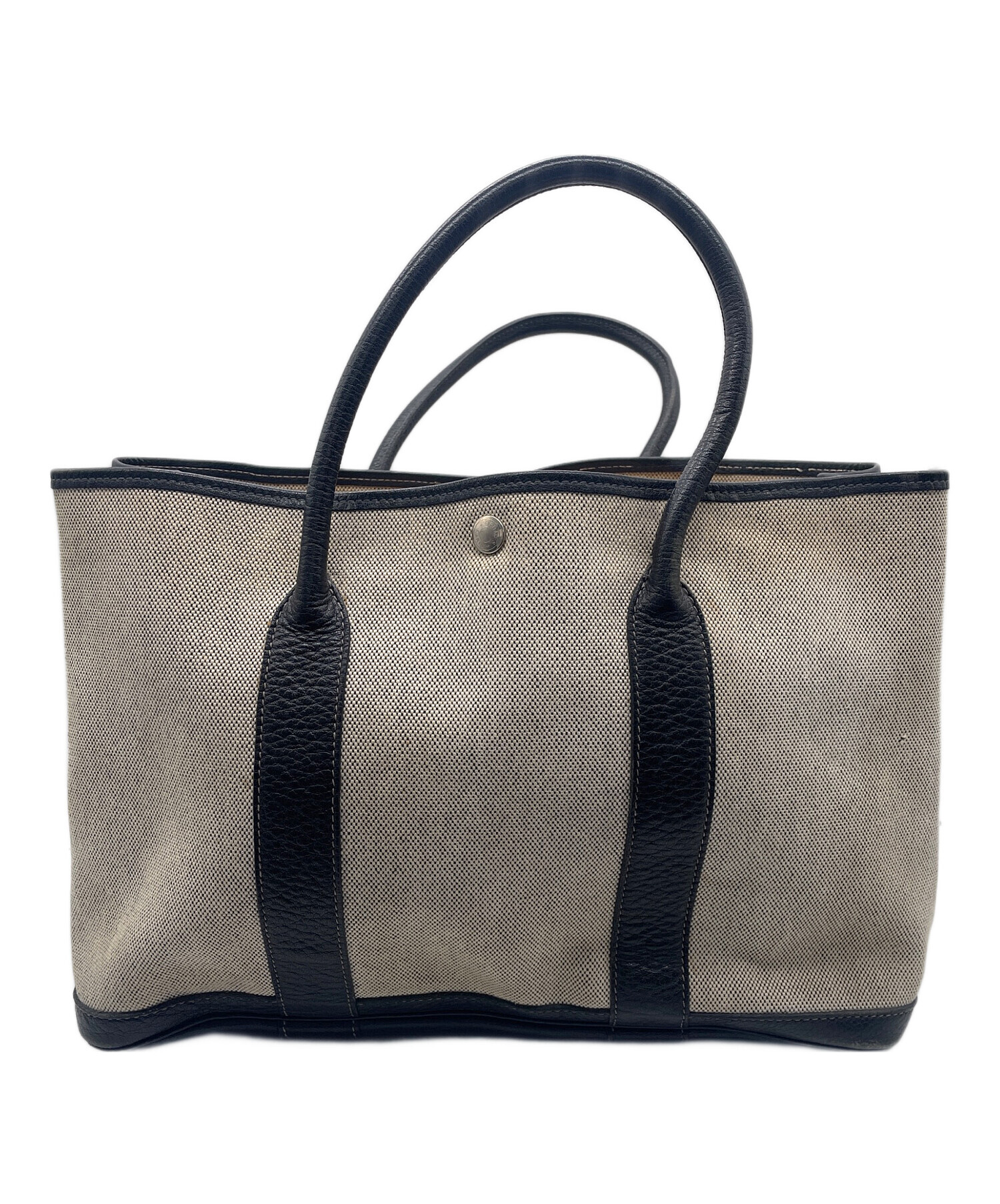 中古・古着通販】HERMES (エルメス) トートバッグ ベージュ×ブラック 