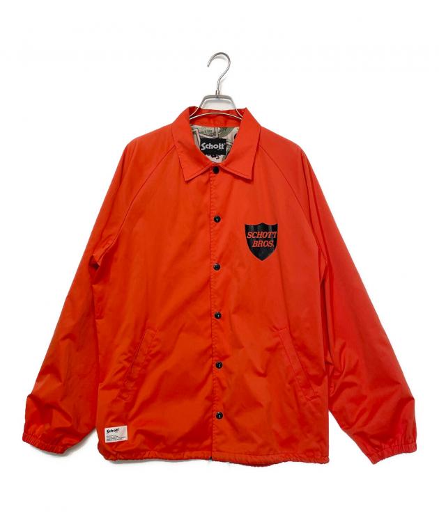 Schott☆ショットコーチジャケット Lサイズ 中古・古着通販】Schott (ショット) コーチジャケット オレンジ サイズ