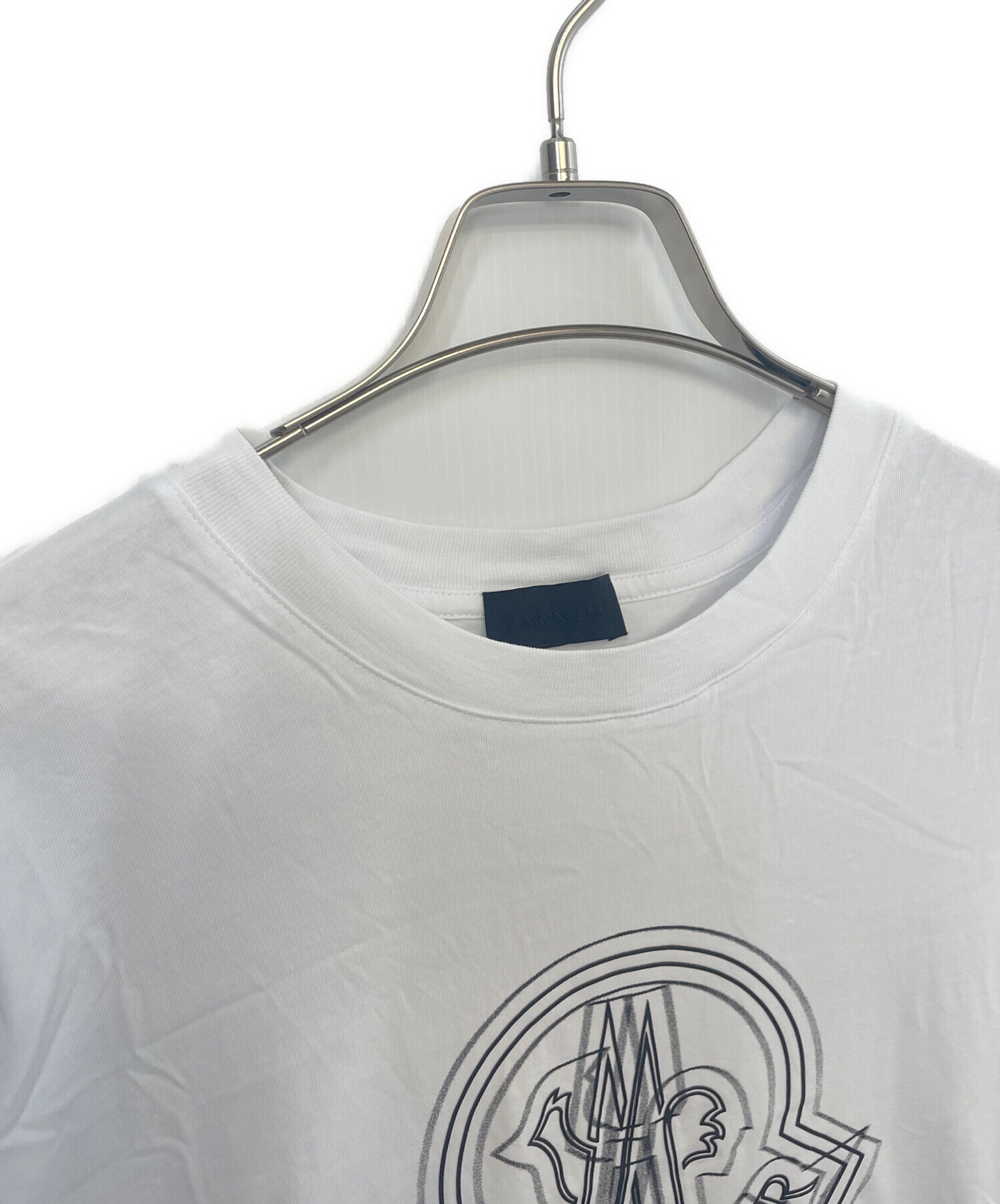 モンクレール　半袖セーター白　mサイズ MONCLER（モンクレール） ニット セーター トップス 刺しゅうロゴ