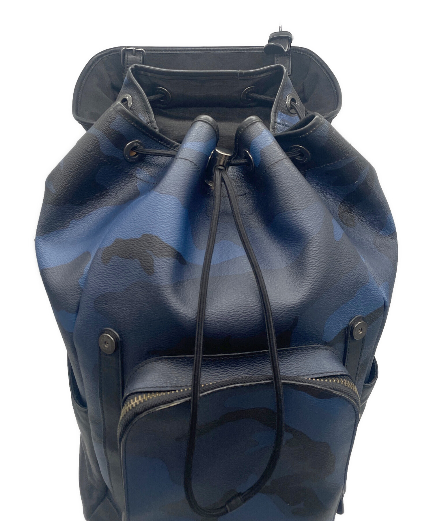 中古・古着通販】COACH (コーチ) リュック ブルー×ブラック｜ブランド 