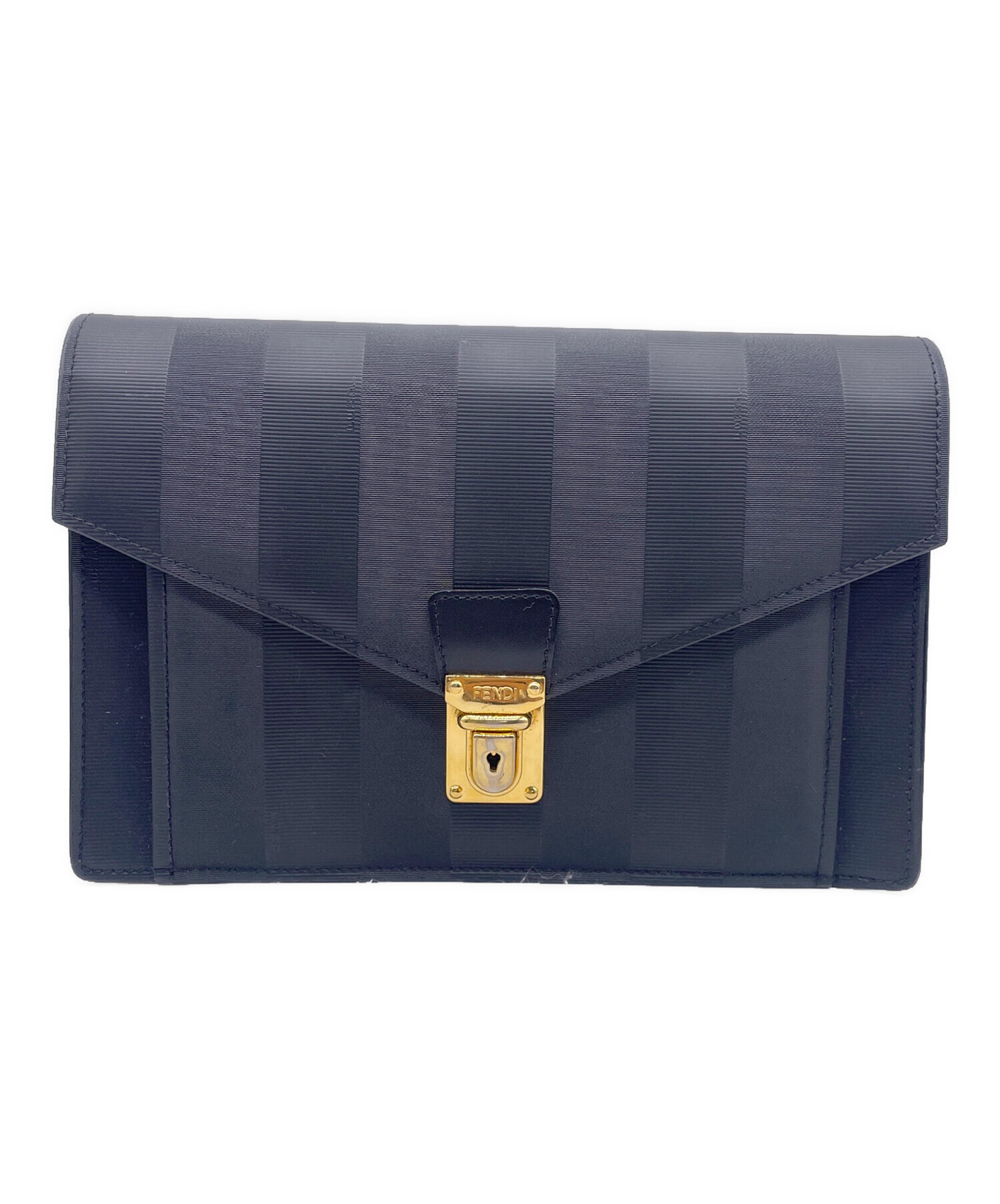 中古・古着通販】FENDI (フェンディ) クラッチバッグ ブラック 