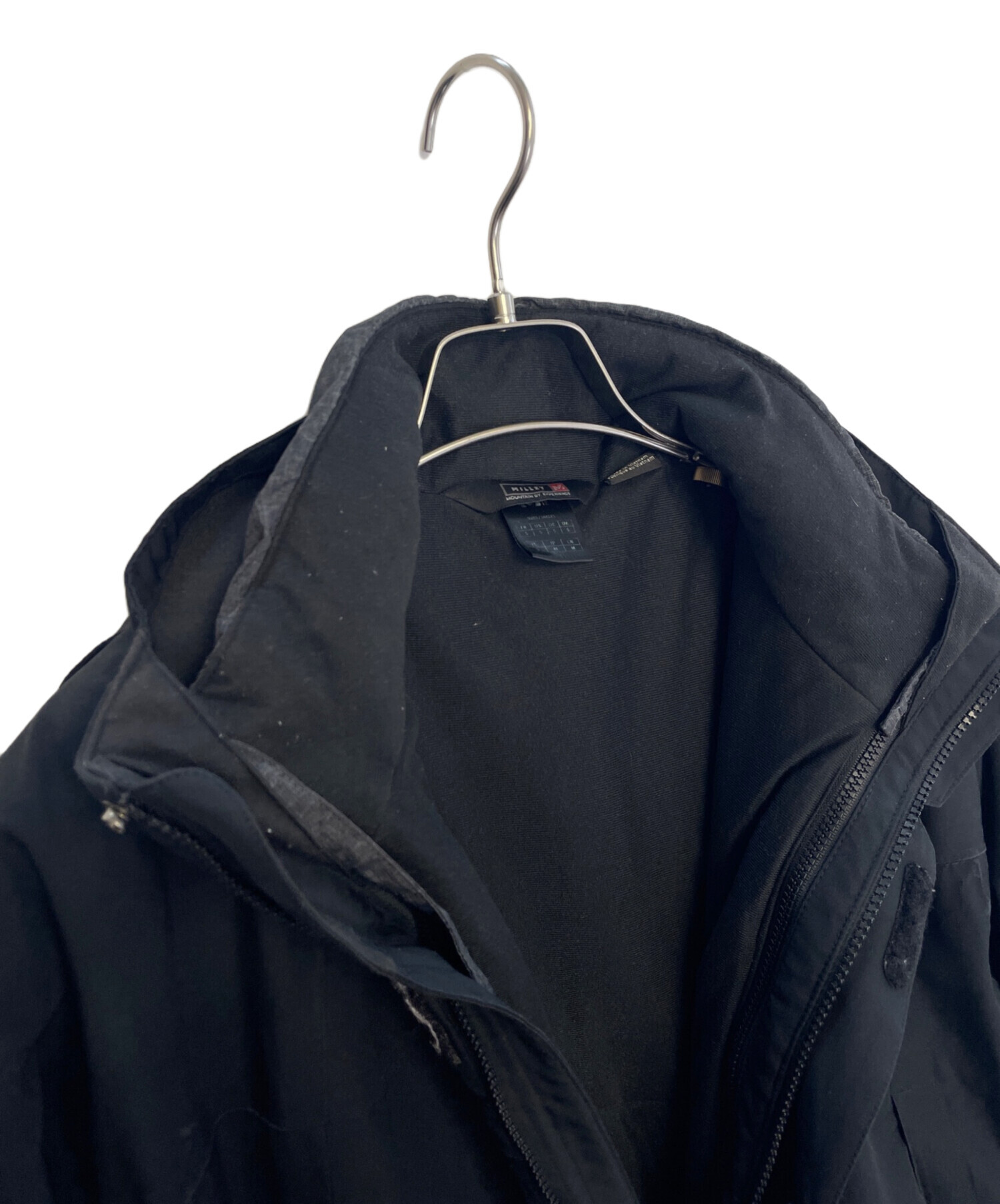 【美品】MILLET ミレー マウンテンジャケット XL 黒 肩ロゴ 中古・古着通販】MILLET (ミレー) 3in1マウンテンジャケット ブラック