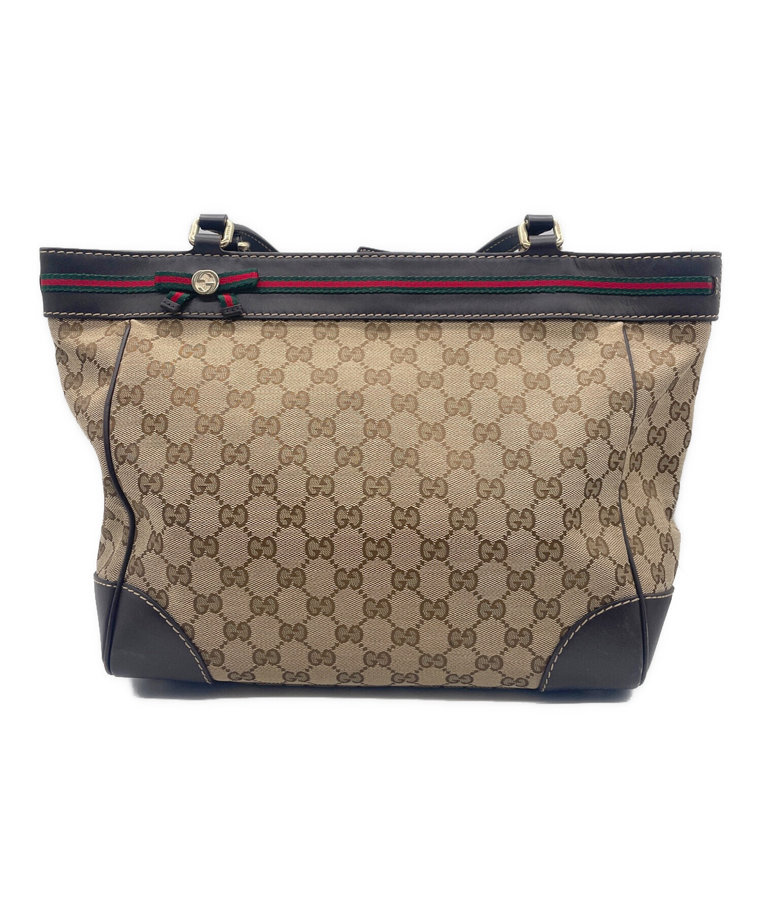 中古・古着通販】GUCCI (グッチ) トートバッグ ベージュ×ブラウン