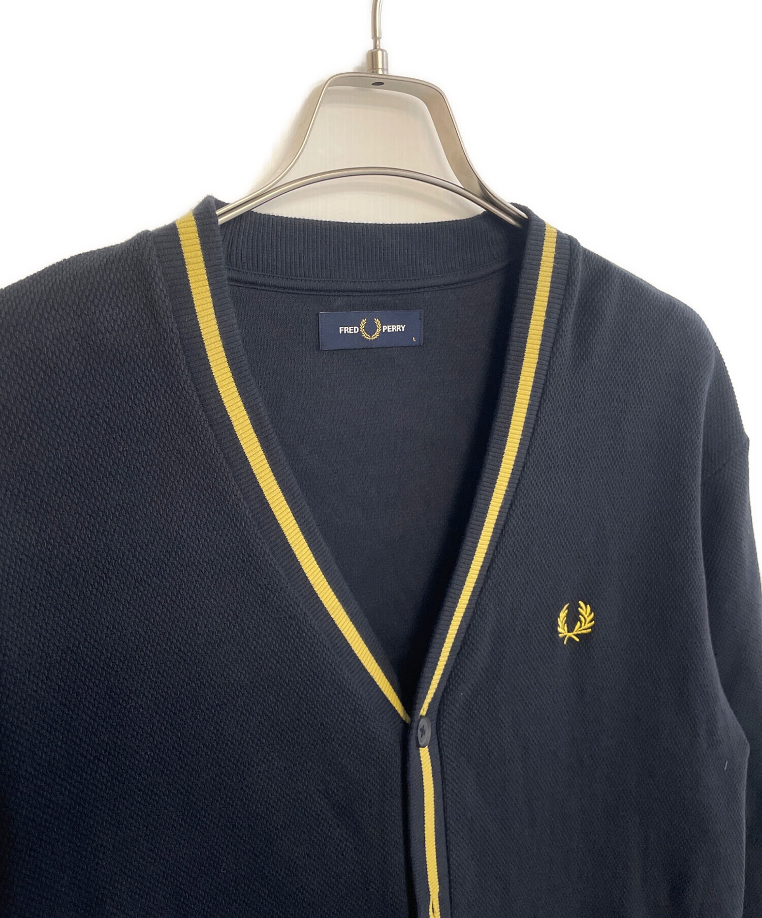 FRED PERRY カーディガン ネイビー ポケット付き Classic Cardigan／クラシックカーディガン（カーディガン/ボレロ