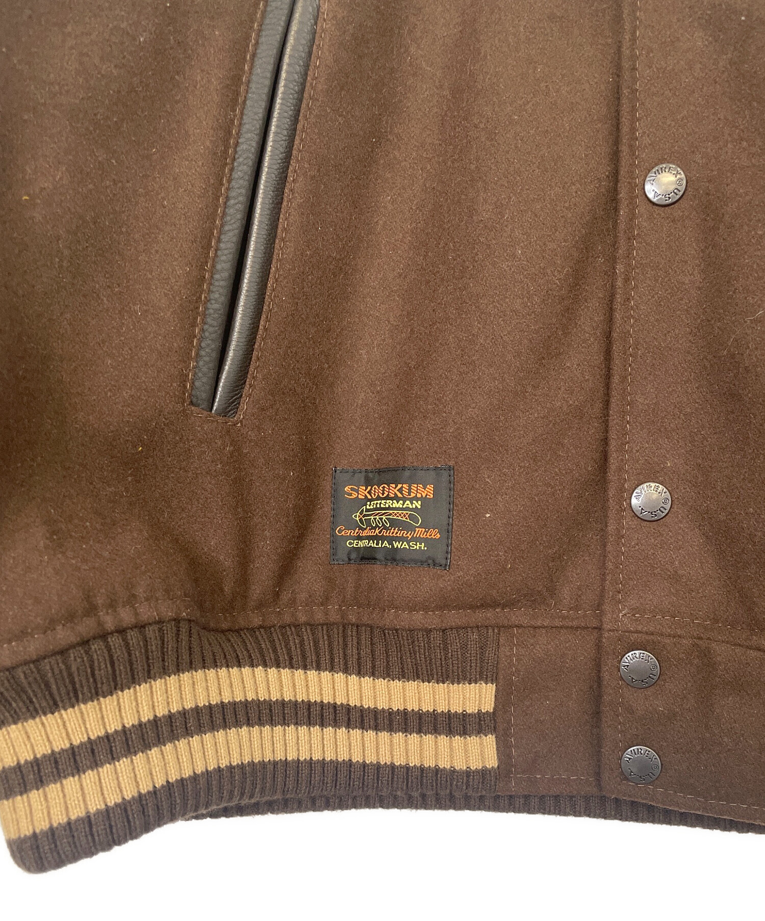 中古・古着通販】AVIREX (アヴィレックス) スタジャン ブラウン サイズ