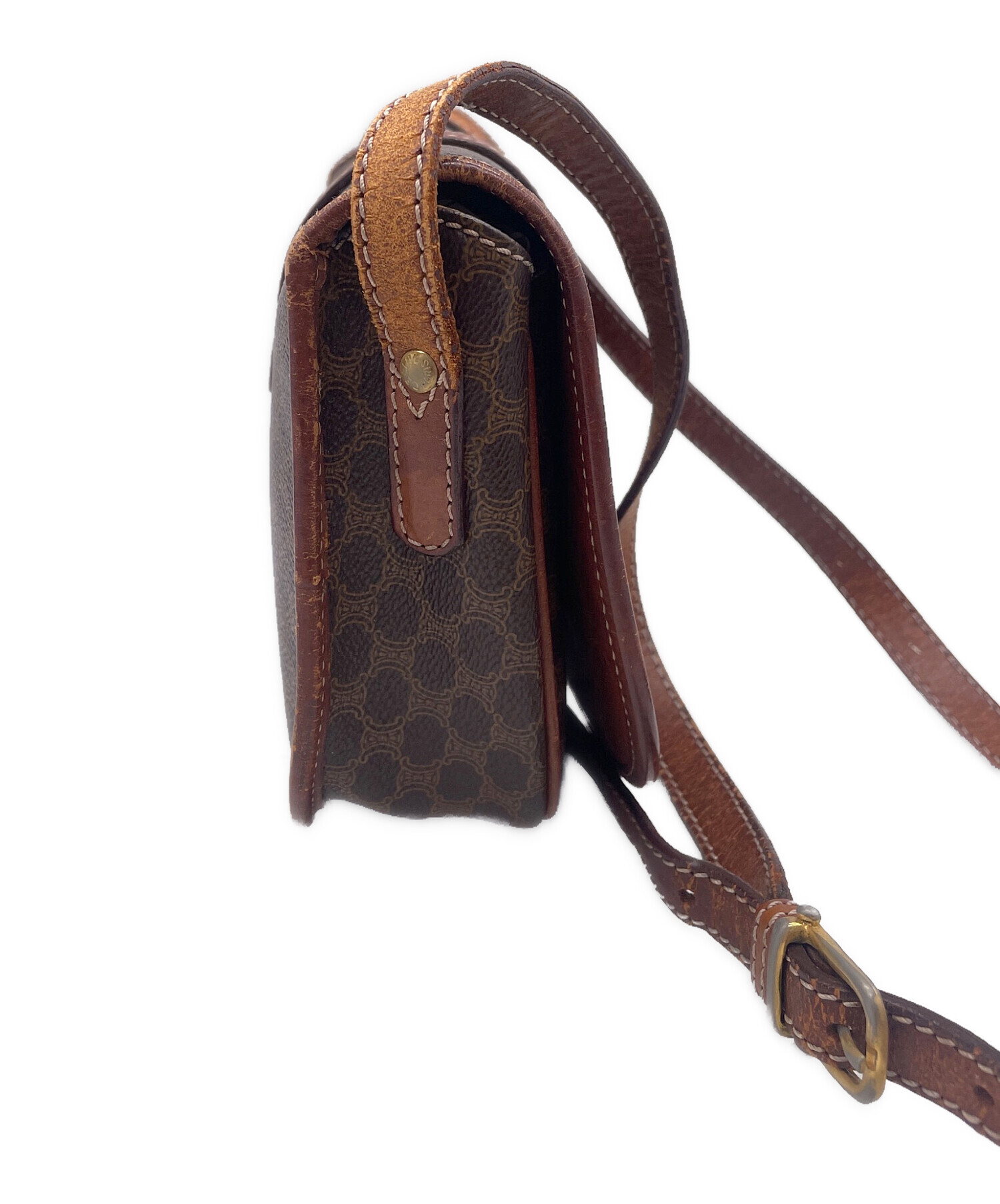 セリーヌ CELINE メッセンジャーバッグ ショルダーバッグ バッグ レザー レディース ブラウン系 【中古】 中古・古着通販】CELINE (セリーヌ) ショルダーバッグ ブラウン
