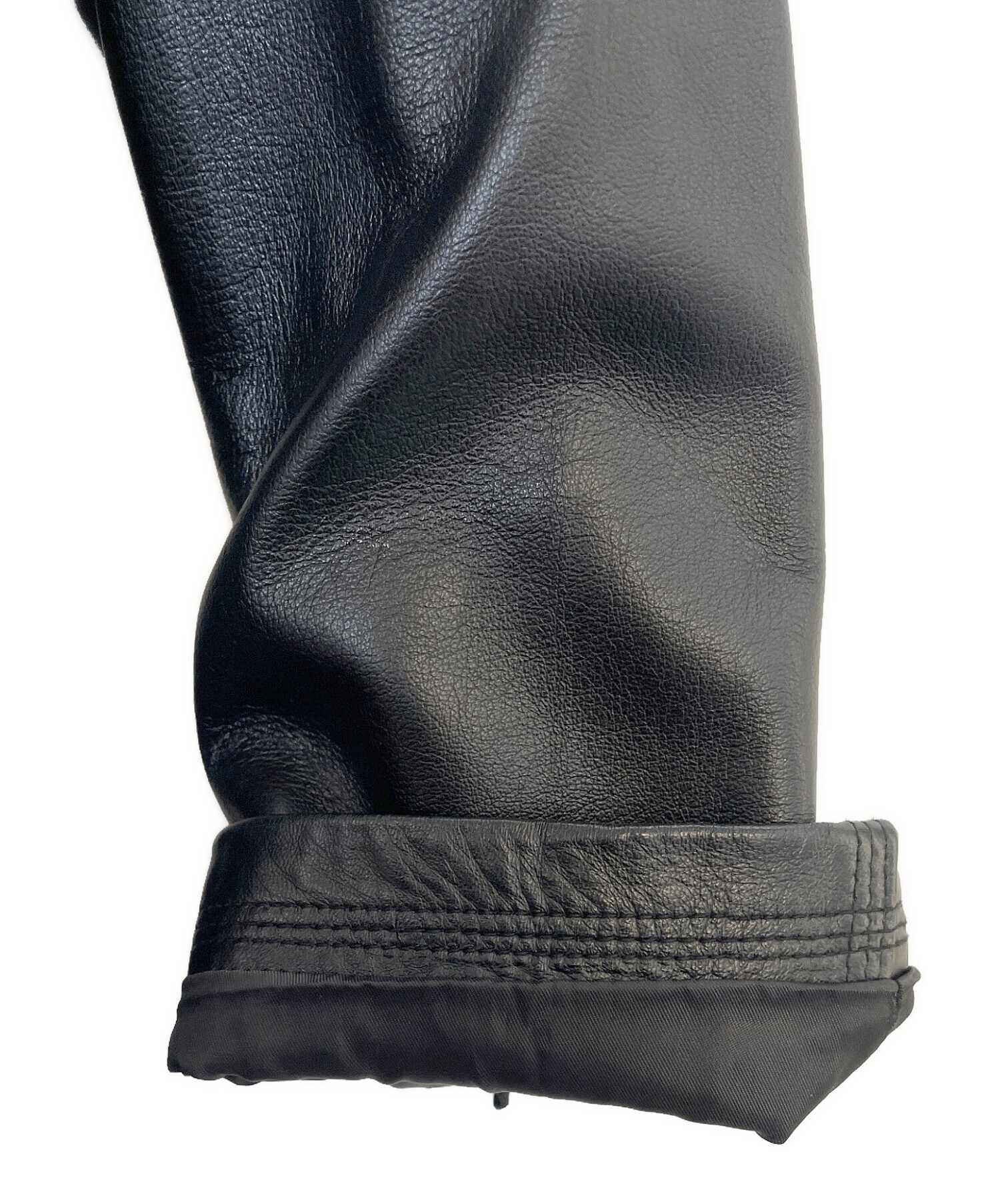 中古・古着通販】BALMAIN (バルマン) ラムレザージャケット ブラック