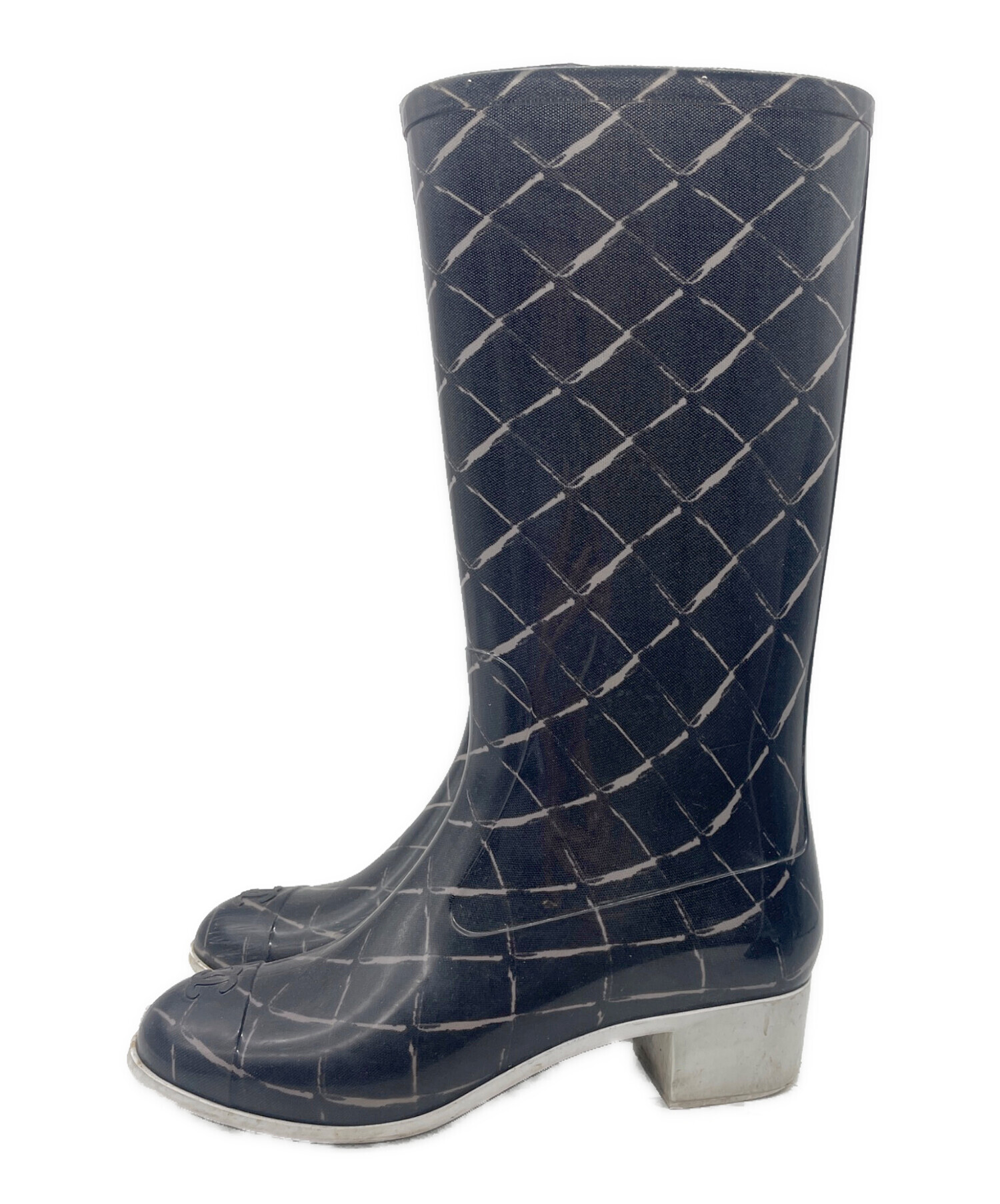 中古・古着通販】CHANEL (シャネル) レインブーツ ブラック サイズ:35
