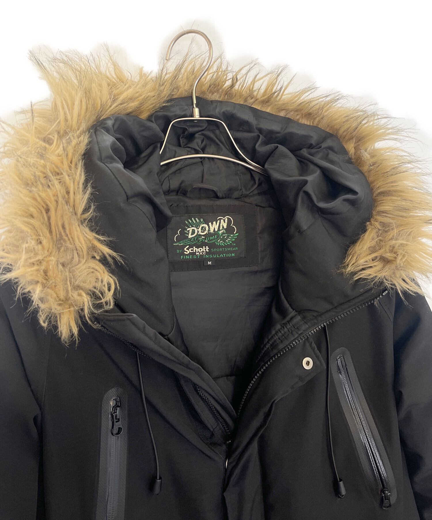 中古・古着通販】SCHOTT (ショット) ダウンジャケット ブラック サイズ 
