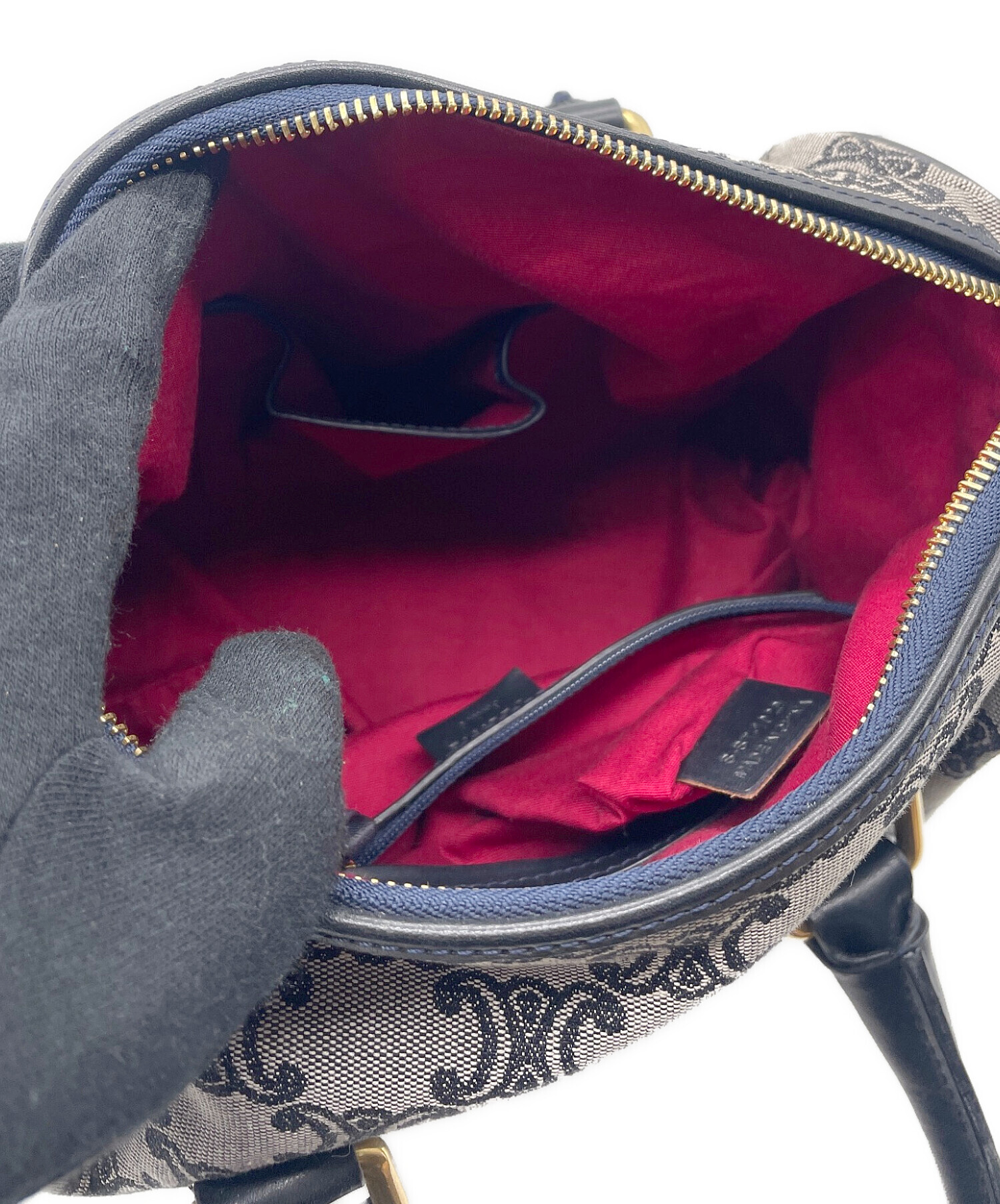 中古・古着通販】CELINE (セリーヌ) ジャガードミニボストンバッグ