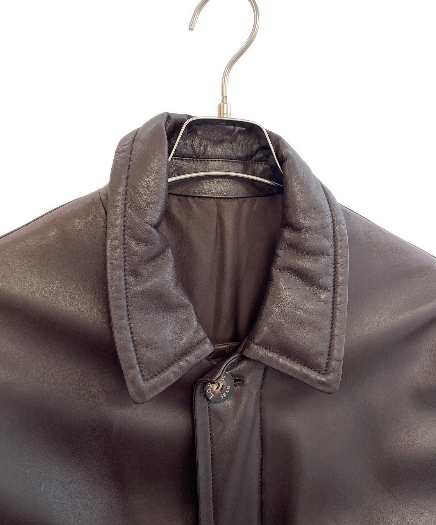 LOEWE ロエベ　レザーシャツ　ジャケット　ダークブラウン　Size 50 中古・古着通販】LOEWE (ロエベ) レザージャケット サイズ:50
