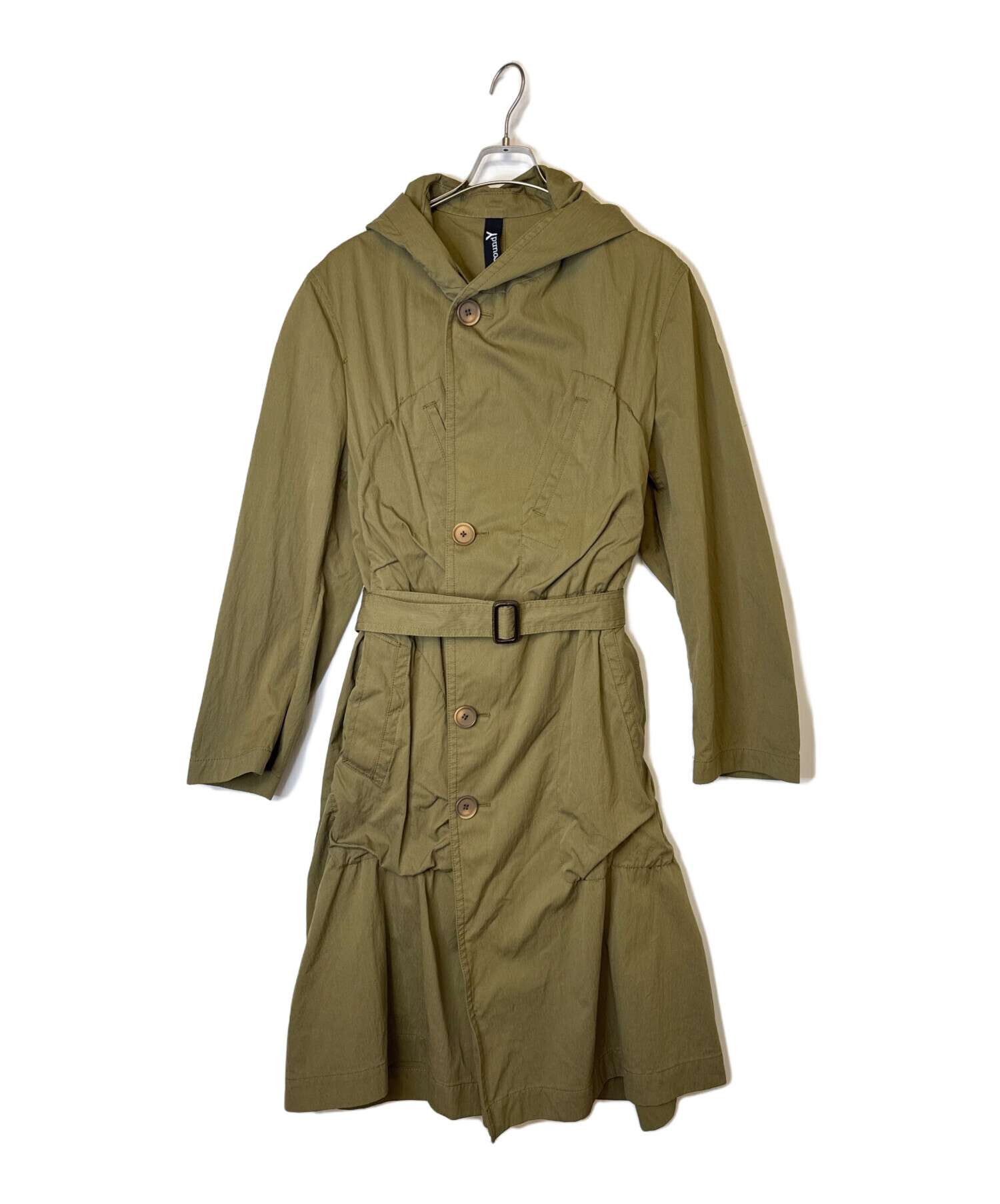 中古・古着通販】GROUND Y (グラウンドワイ) ナイロンコート オリーブ