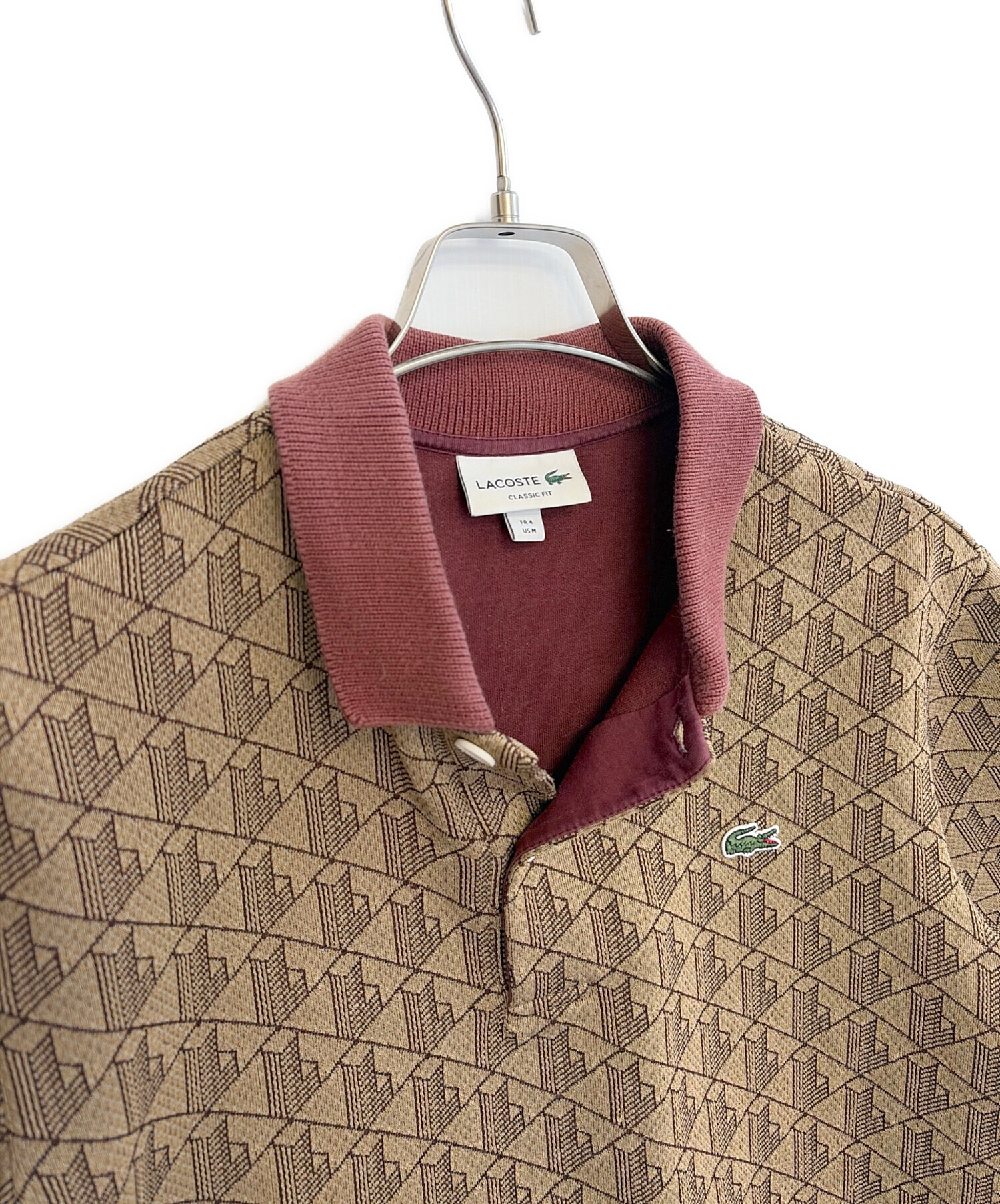 LACOSTE ブラウン ポロシャツ サイズ4 新品 LACOSTE ラコステ ポロシャツ サイズ5 メンズL相当 ブラウン 茶色 古着