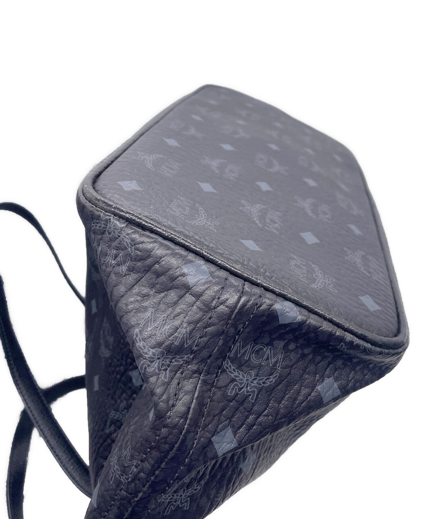 中古・古着通販】MCM (エムシーエム) レザートートバッグ ブラック 