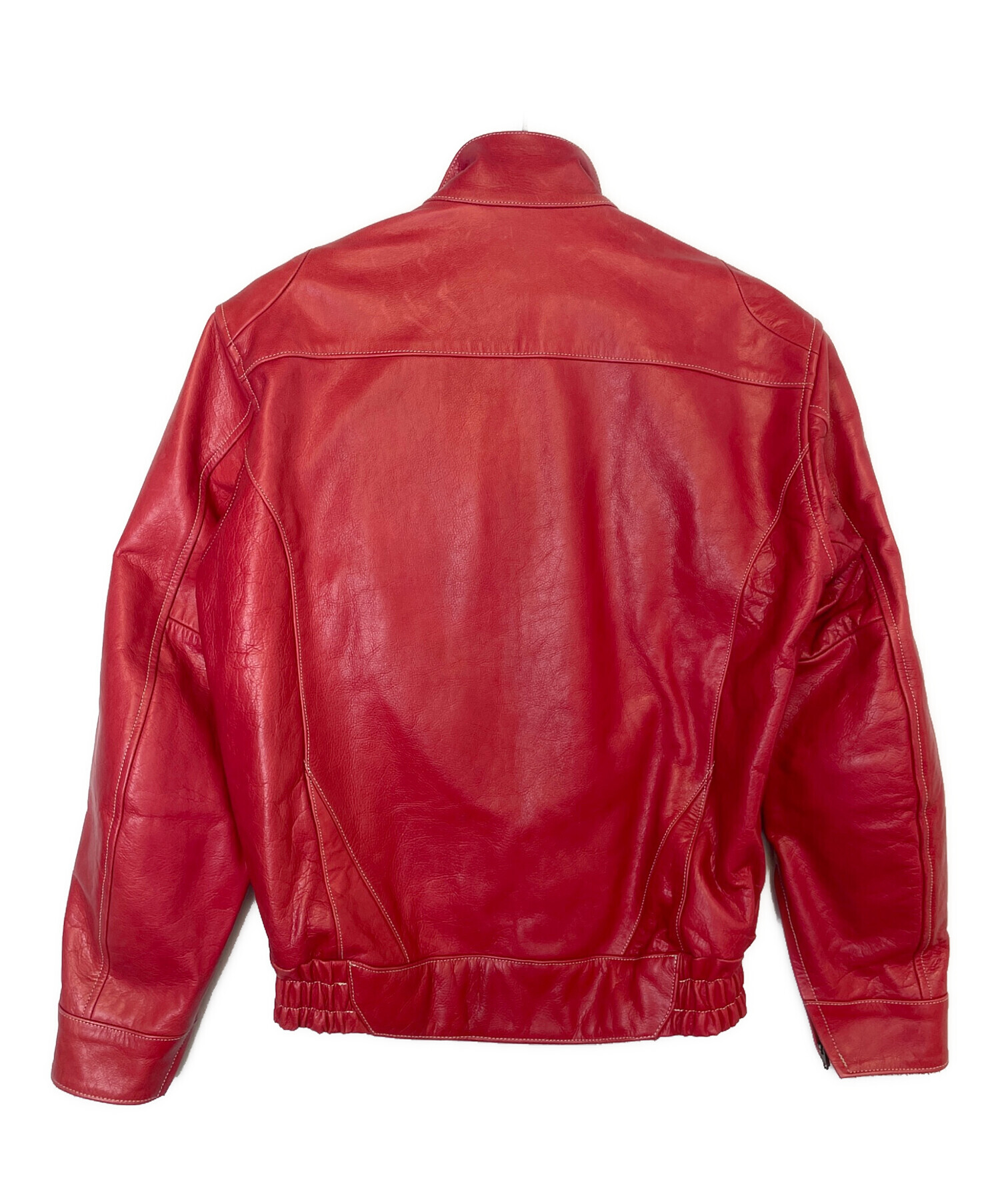 KUSHITANI レッドジャケット Mサイズ 中古・古着通販】KUSHITANI (クシタニ) レザーライダースジャケット