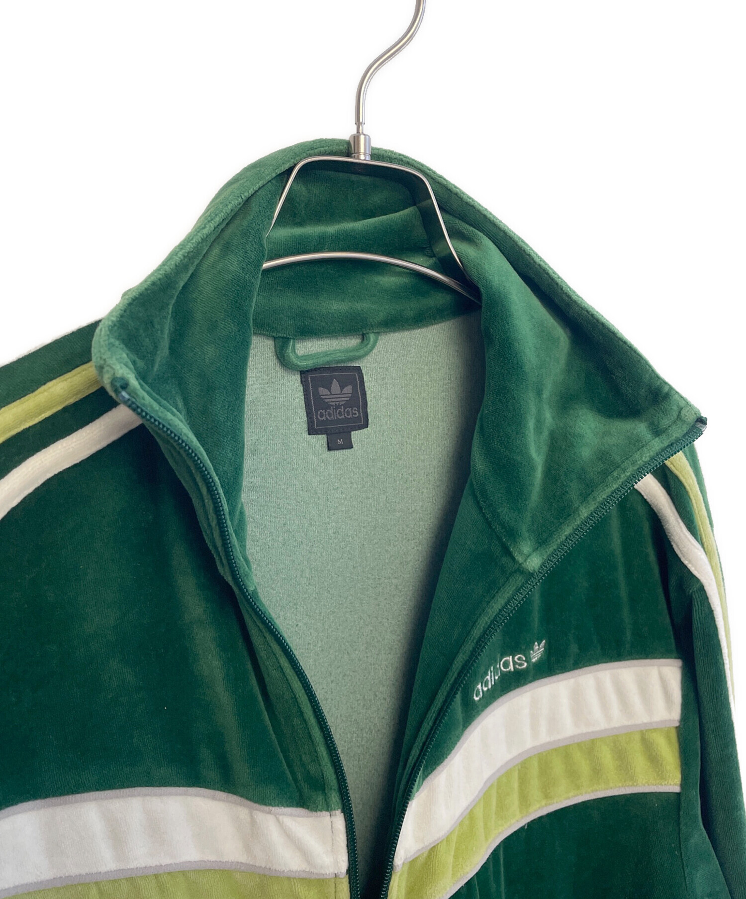 00sベロア美品】アディダス刺繍トラックジャケット古着ジャージトップ古着女子赤緑 adidas - 00sベロア美品】アディダス刺繍トラックジャケット古着