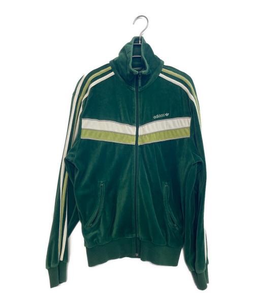 adidas ベロアジャケット グリーン 2025版 中古・古着通販】adidas (アディダス) ベロアトラックジャケット