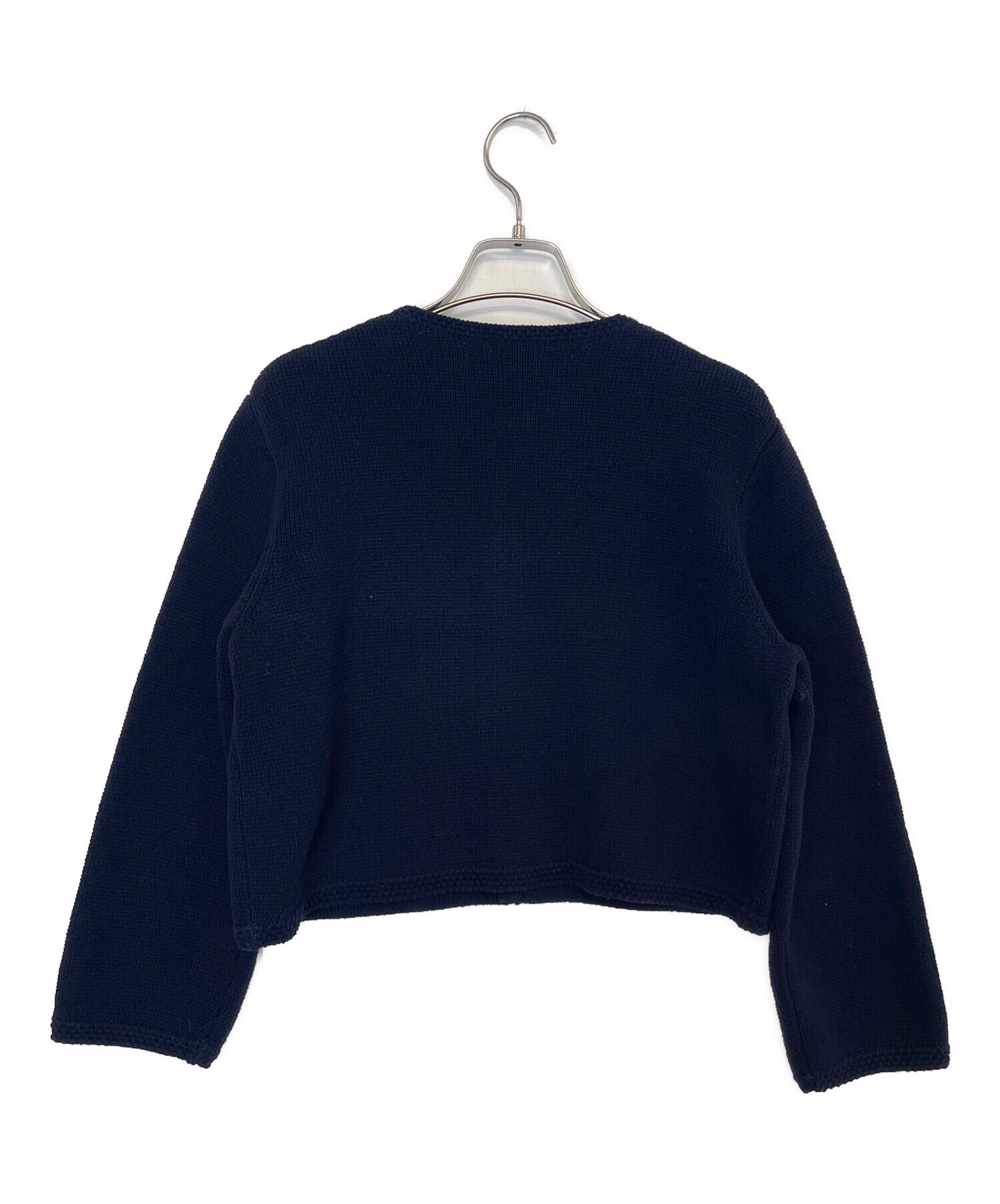 ★新品★MACPHEE ネイビー ノーカラーカーディガン Sサイズ 中古・古着通販】MACPHEE (マカフィー) 厚手カーディガン ネイビー