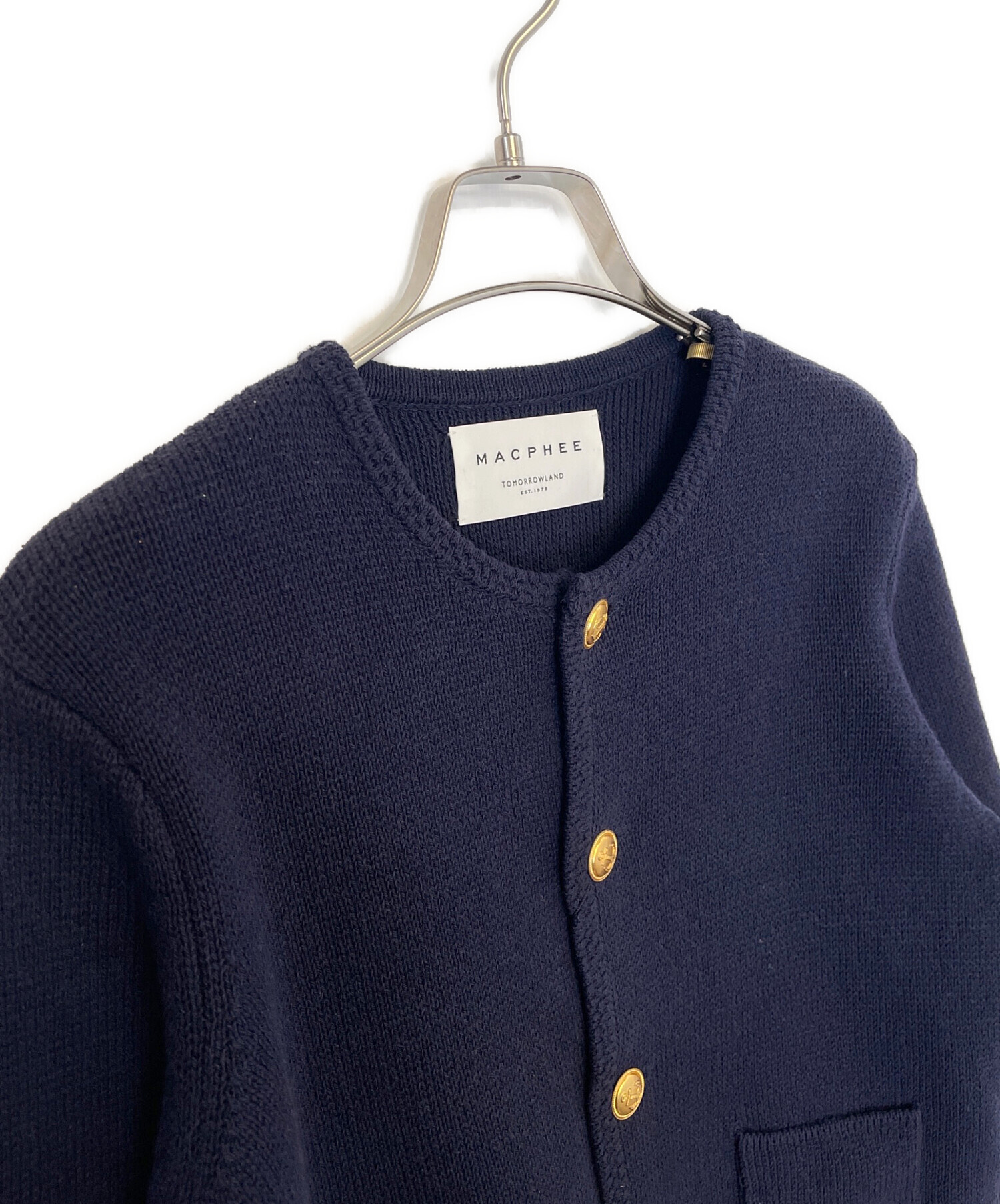 中古・古着通販】MACPHEE (マカフィー) 厚手カーディガン ネイビー