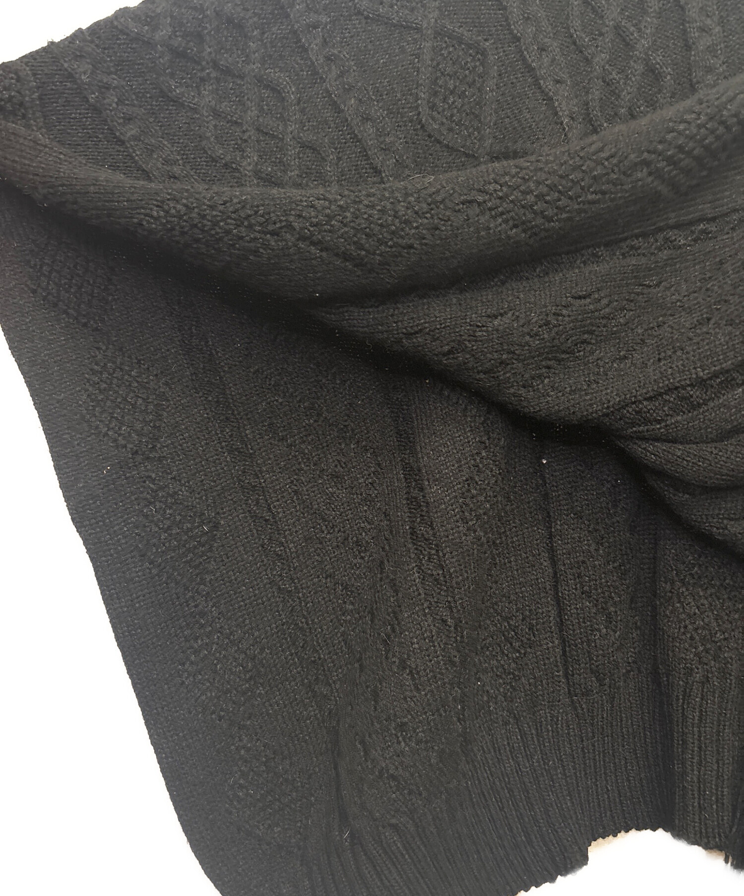 中古・古着通販】gomme (ゴム) ニットポンチョ ブラック サイズ:表記