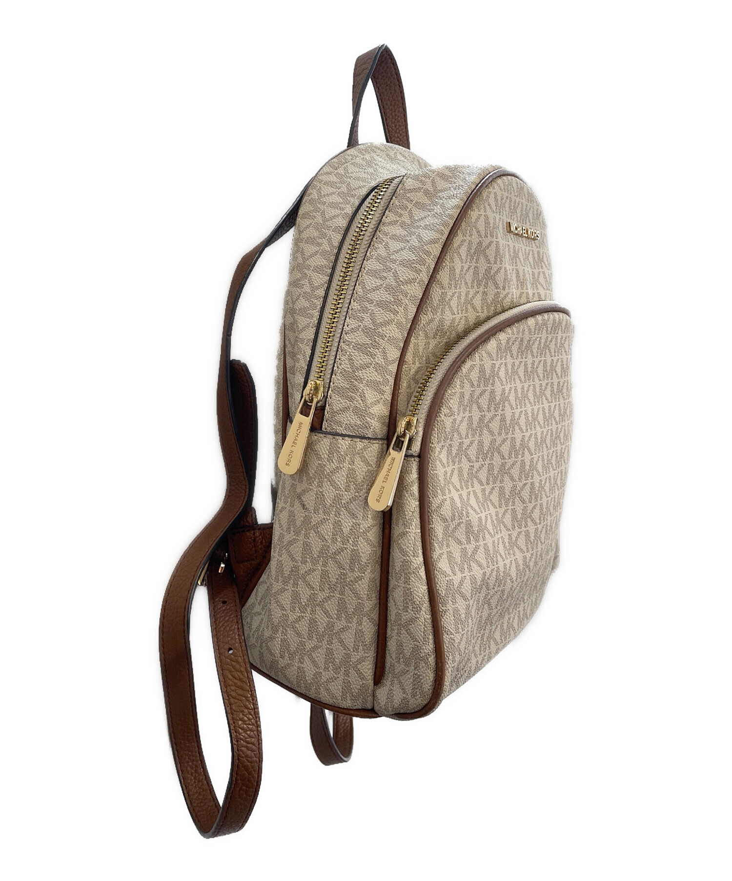 【ほぼ未使用 2023年】マイケルコース リュック サック ブラウン 茶 総柄 中古・古着通販】MICHAEL KORS (マイケル・コース) リュック ブラウン