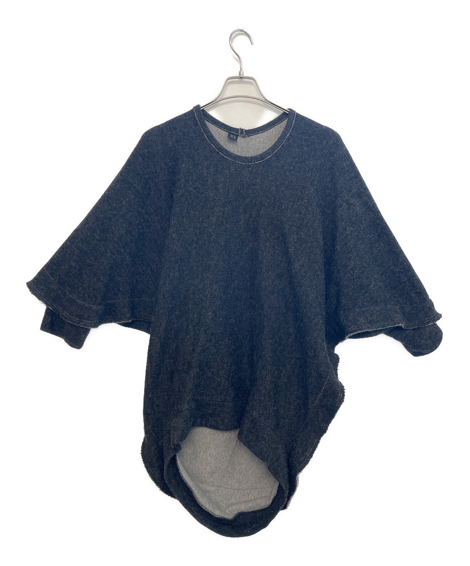 中古・古着通販】Y's (ワイズ) ニットポンチョ ダークグレー サイズ:2