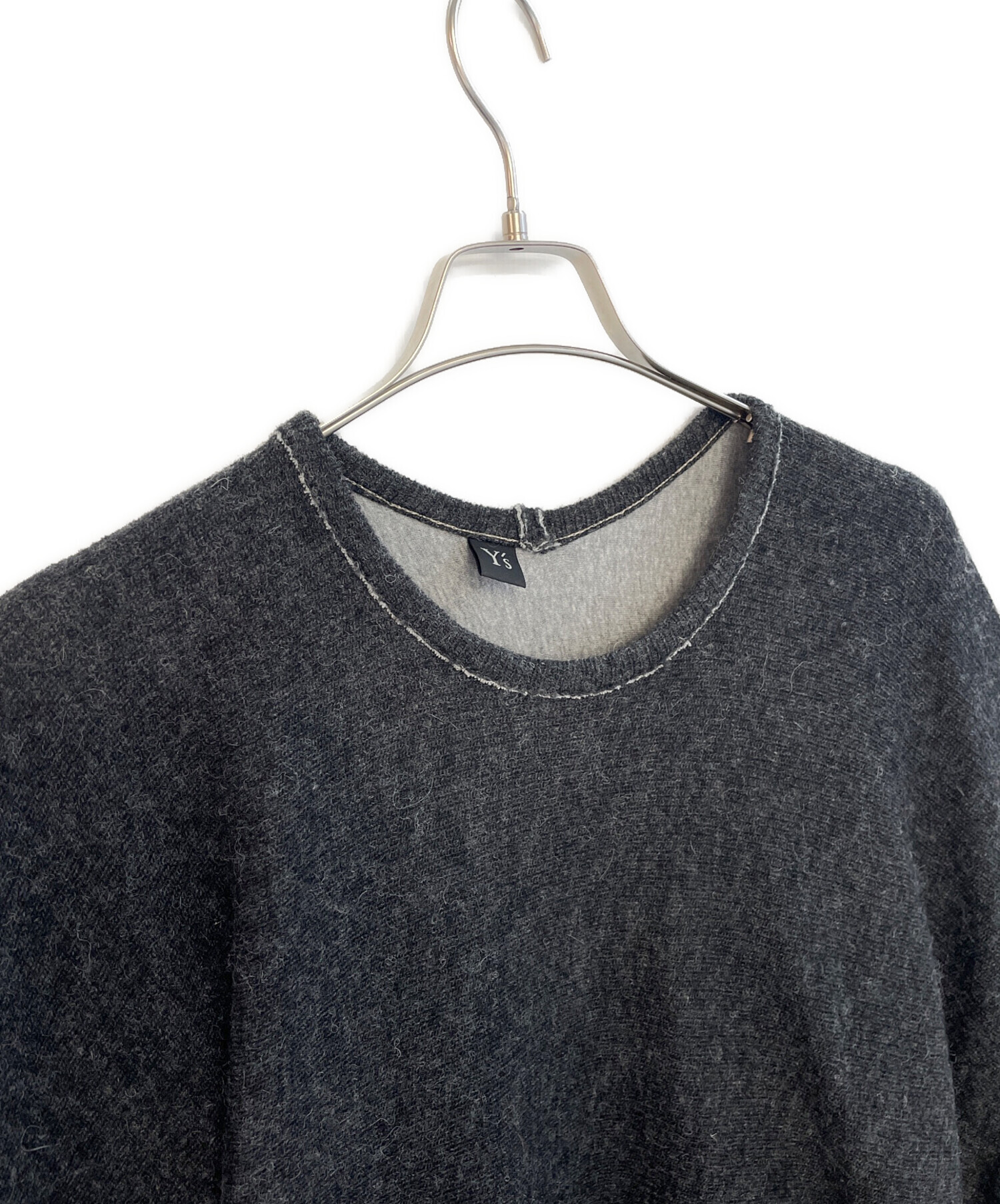 中古・古着通販】Y's (ワイズ) ニットポンチョ ダークグレー サイズ:2