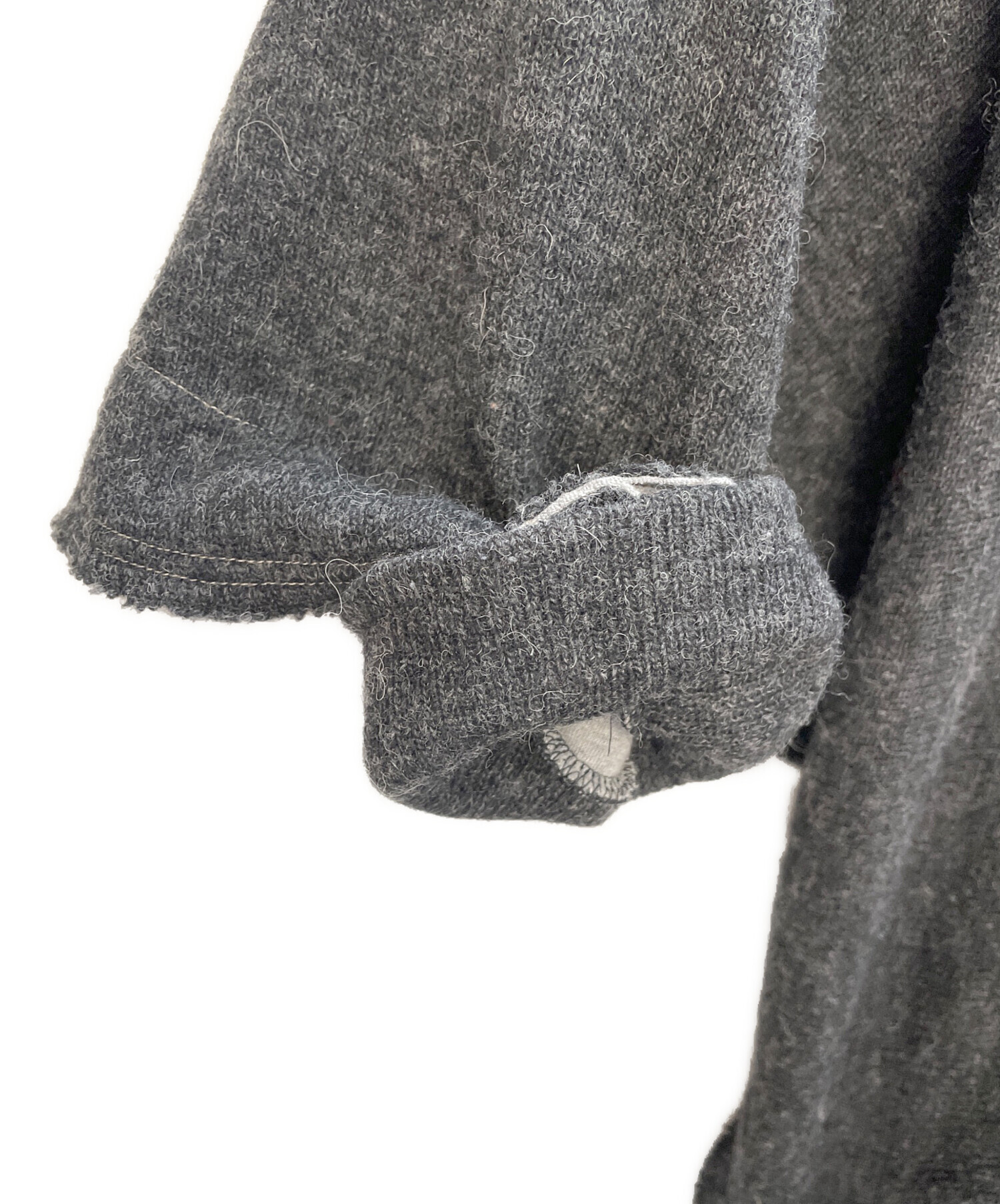 中古・古着通販】Y's (ワイズ) ニットポンチョ ダークグレー サイズ:2
