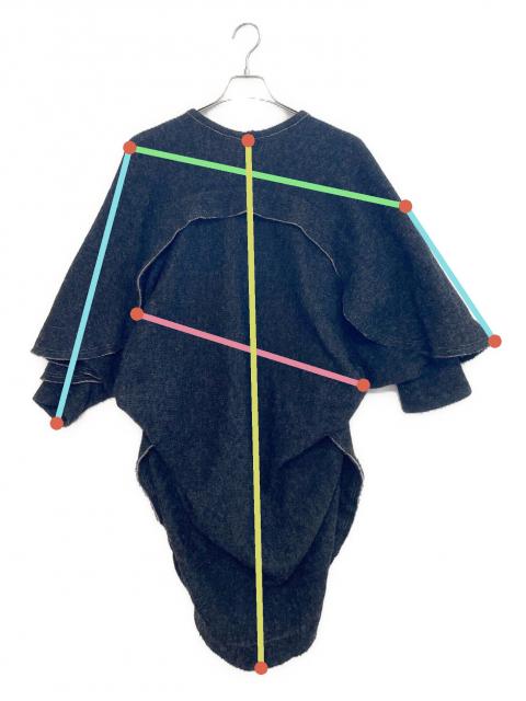 中古・古着通販】Y's (ワイズ) ニットポンチョ ダークグレー サイズ:2