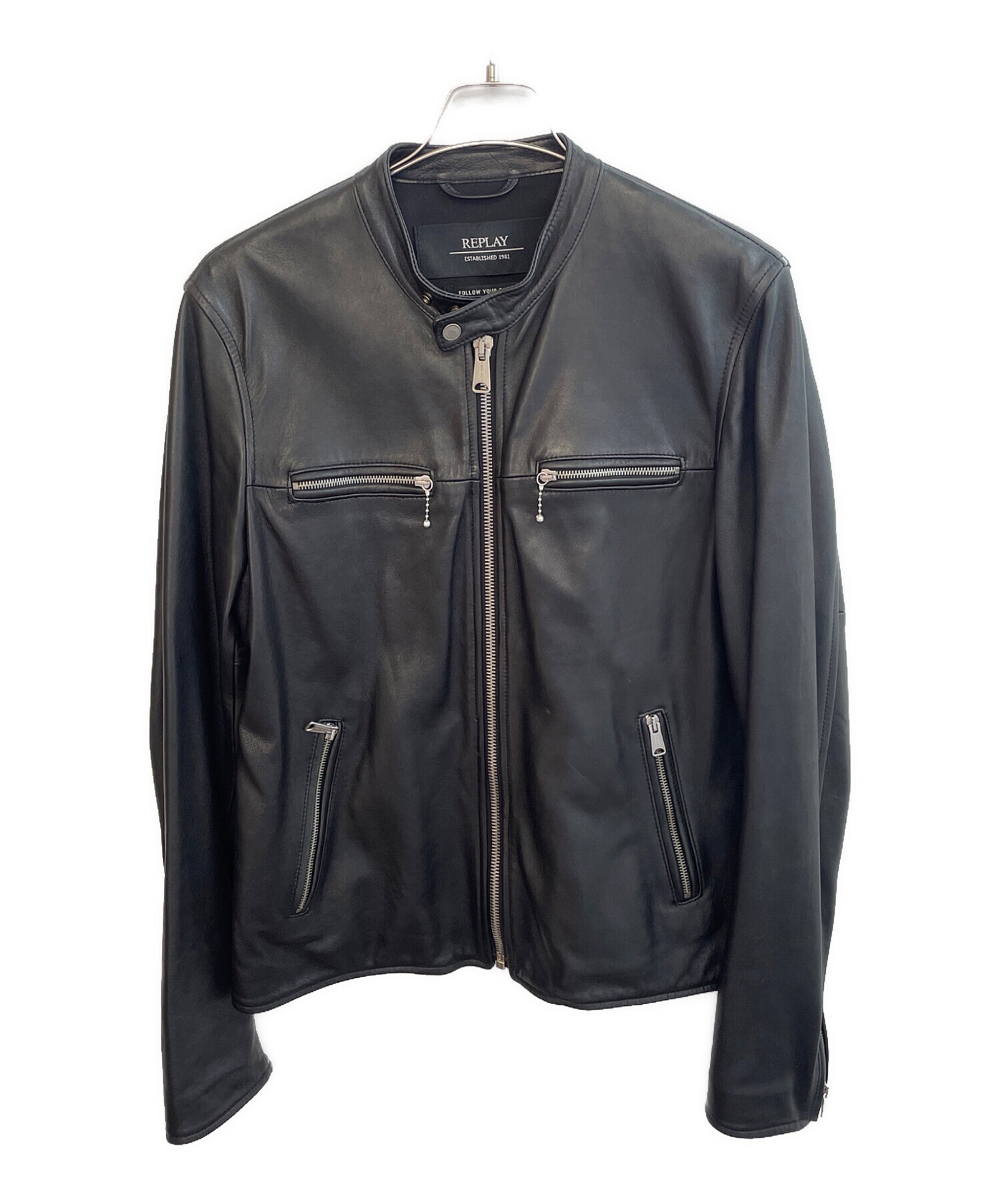 中古・古着通販】REPLAY (リプレイ) レザージャケット ブラック サイズ