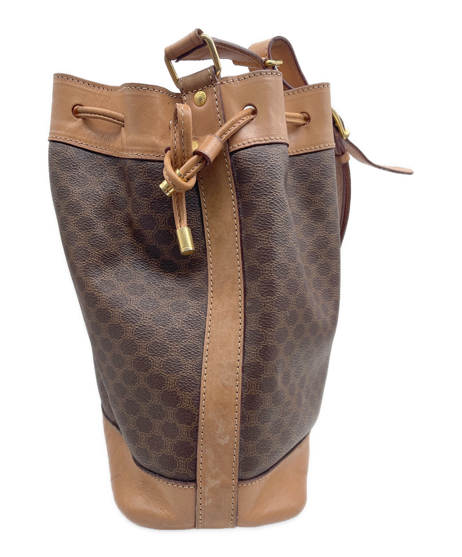 中古・古着通販】CELINE (セリーヌ) 巾着型ショルダーバッグ ブラウン