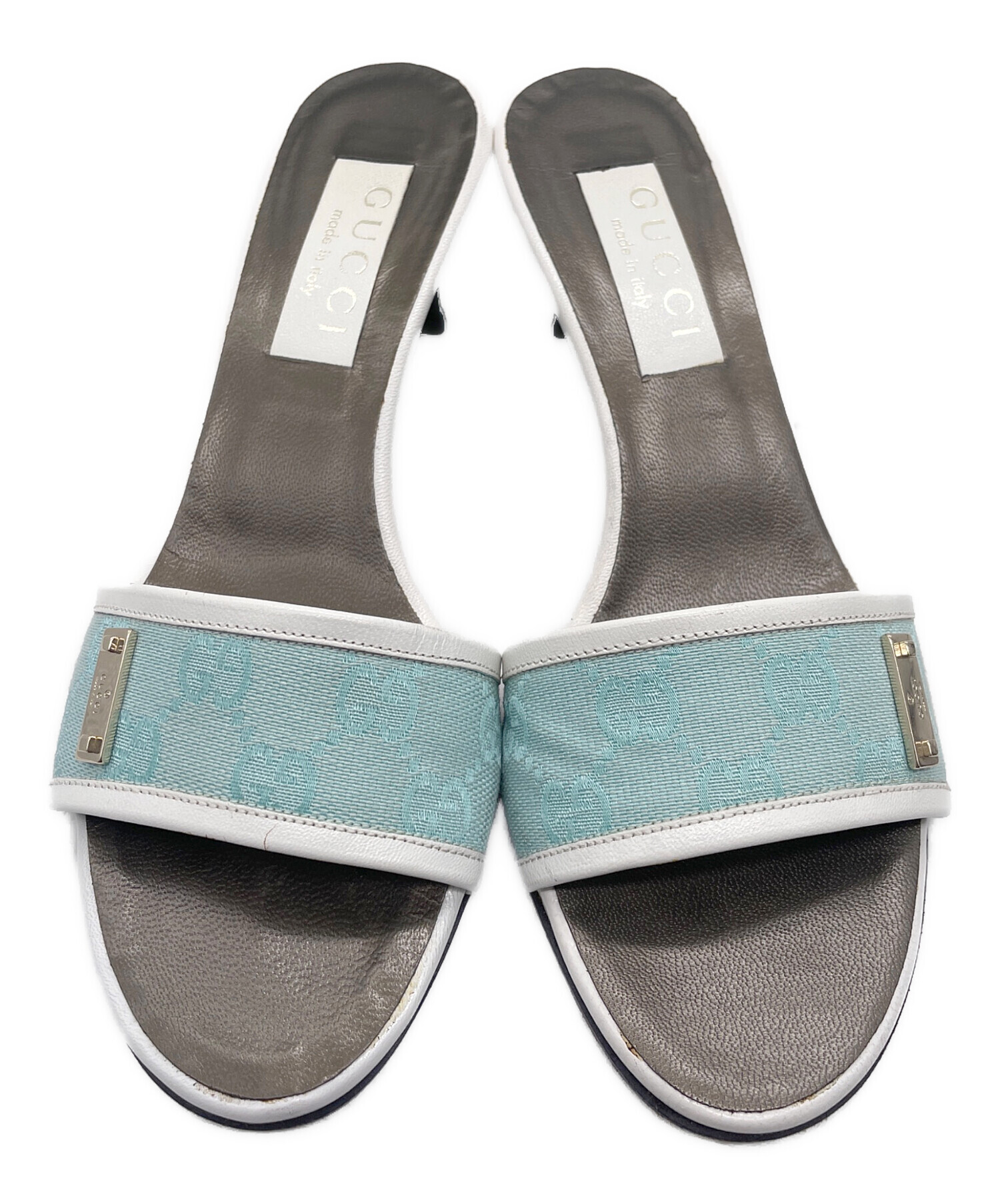 中古・古着通販】GUCCI (グッチ) ミュール ブルー×ブラック サイズ:6C