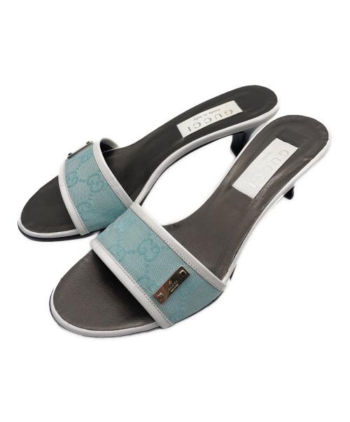 中古・古着通販】GUCCI (グッチ) ミュール ブルー×ブラック サイズ:6C